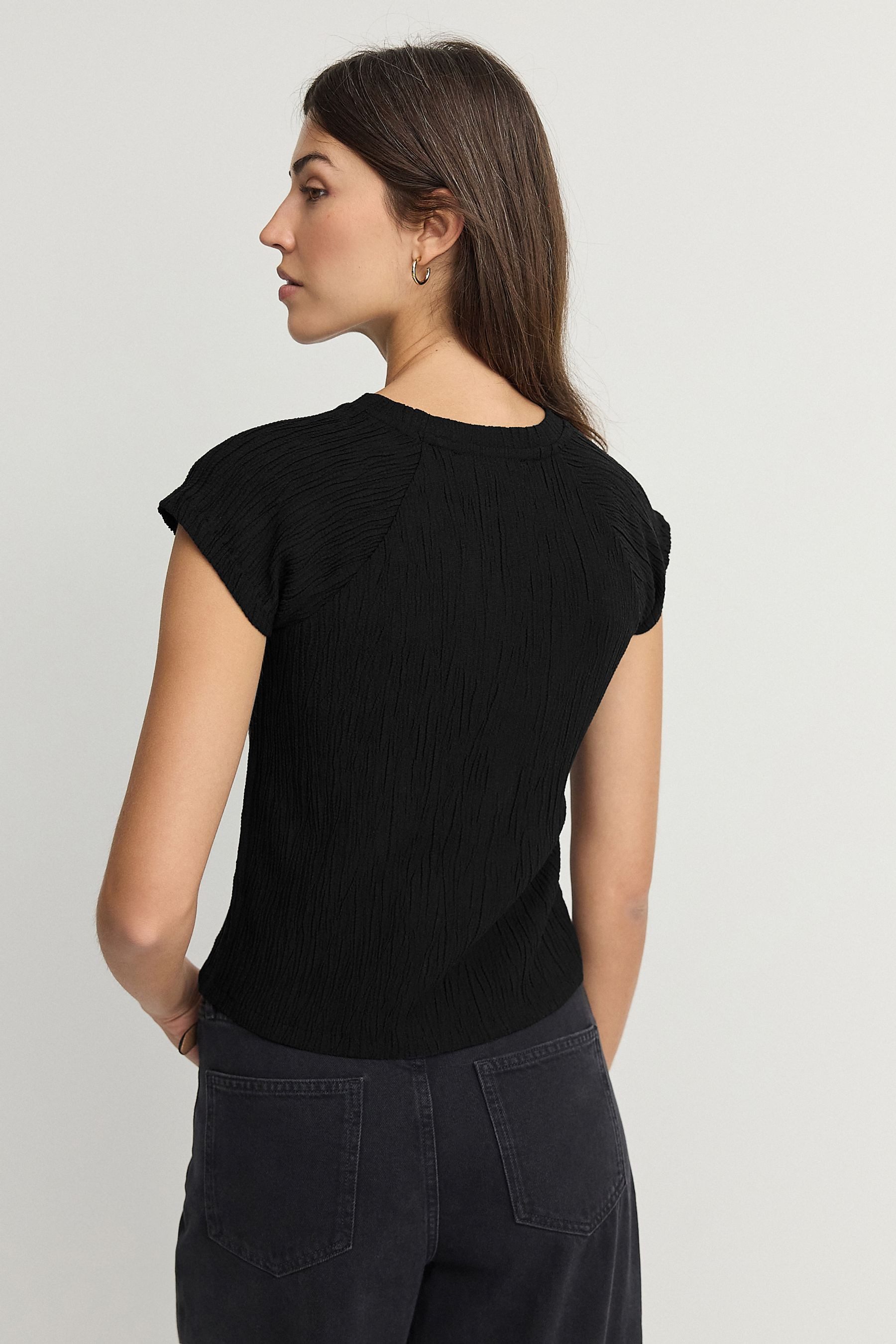Next T-Shirt Strukturiertes Top mit Raglanärmeln, günstig online kaufen