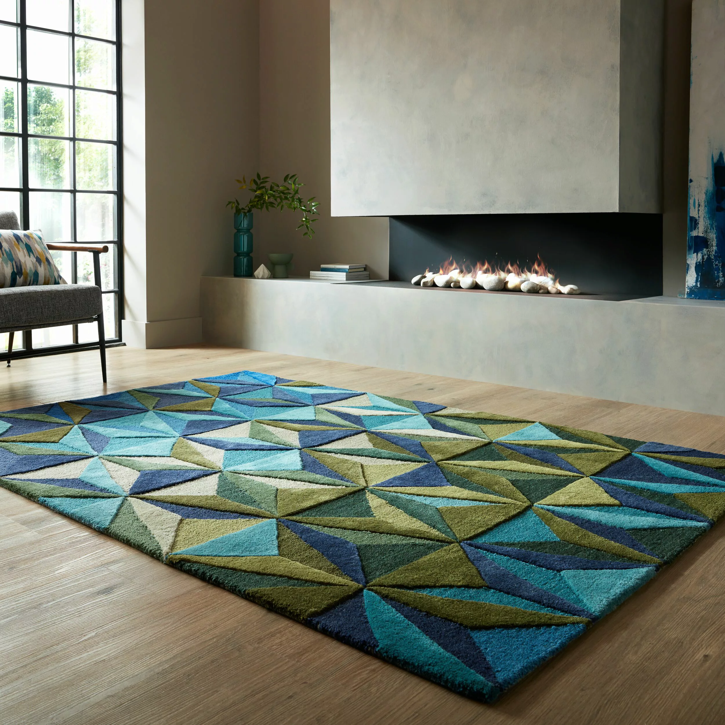 FLAIR RUGS Wollteppich »Reverie«, rechteckig, Geometrischer Teppich Reverie günstig online kaufen