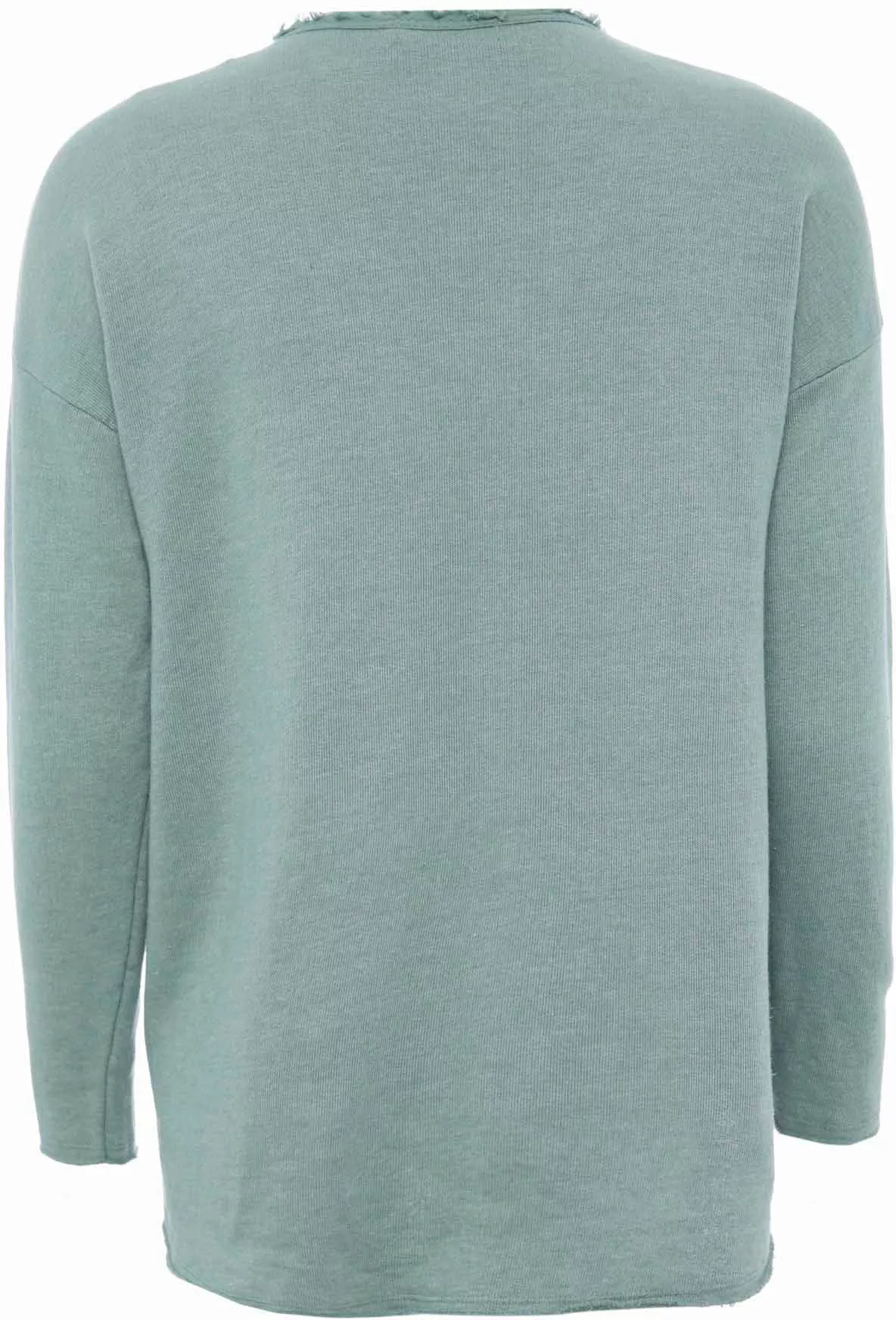 Zwillingsherz Sweatshirt V-Ausschnitt im Used-Look leicht ausgefranst günstig online kaufen