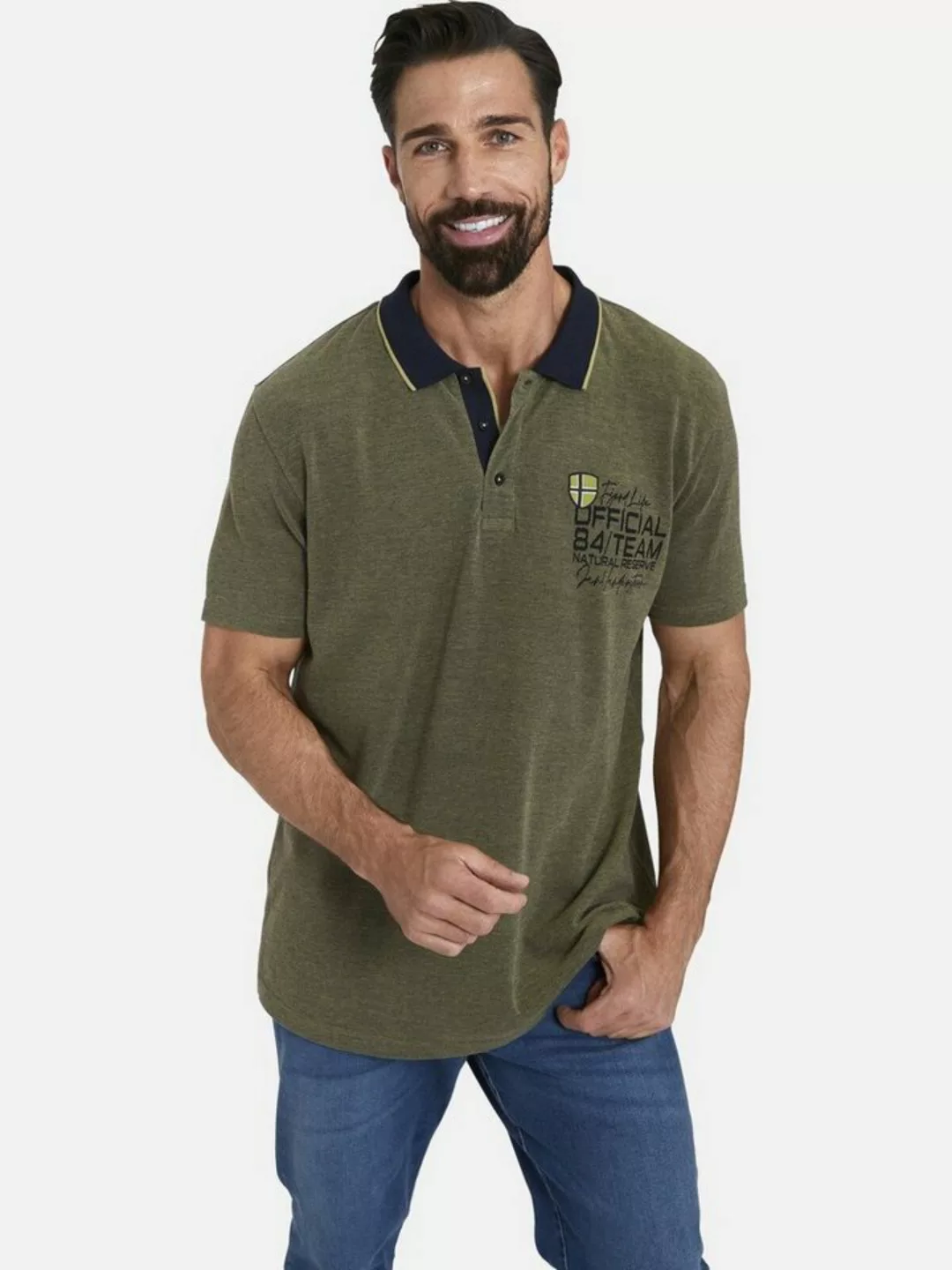 Jan Vanderstorm Poloshirt MEINERT hochwertiger Baumwollpikee günstig online kaufen