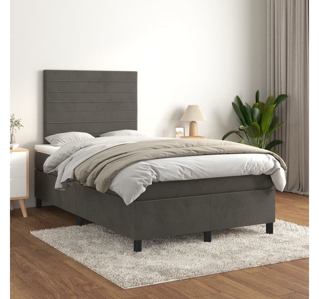 vidaXL Boxspringbett Bett Boxspringbett mit Matratze komplett Samt (120 x 2 günstig online kaufen