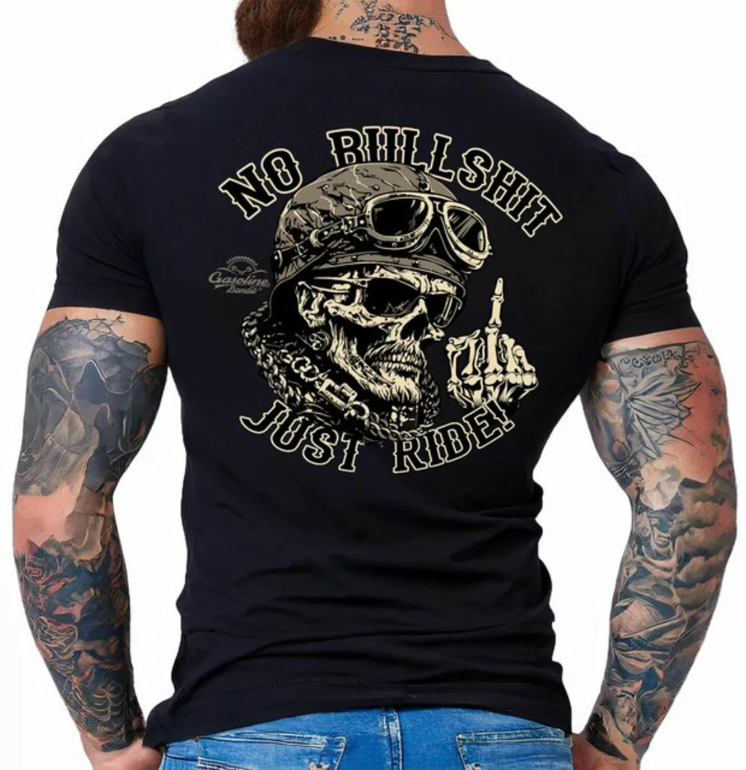 GASOLINE BANDIT® T-Shirt für Biker Racer Motorradfahrer: Just Ride - Aufdru günstig online kaufen