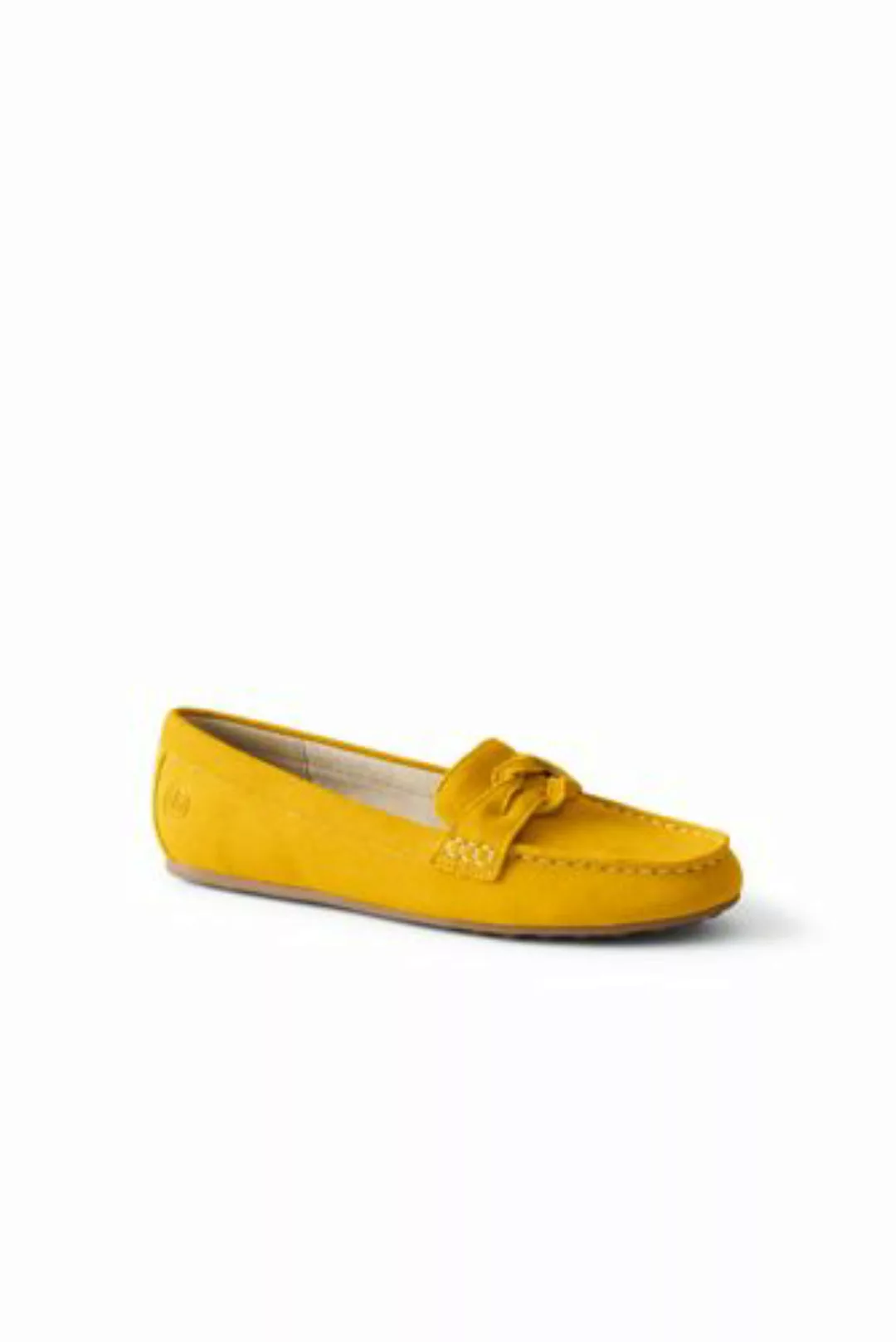 Komfort-Pennyloafer, Damen, Größe: 38.5 Normal, Gelb, Leder, by Lands' End, günstig online kaufen
