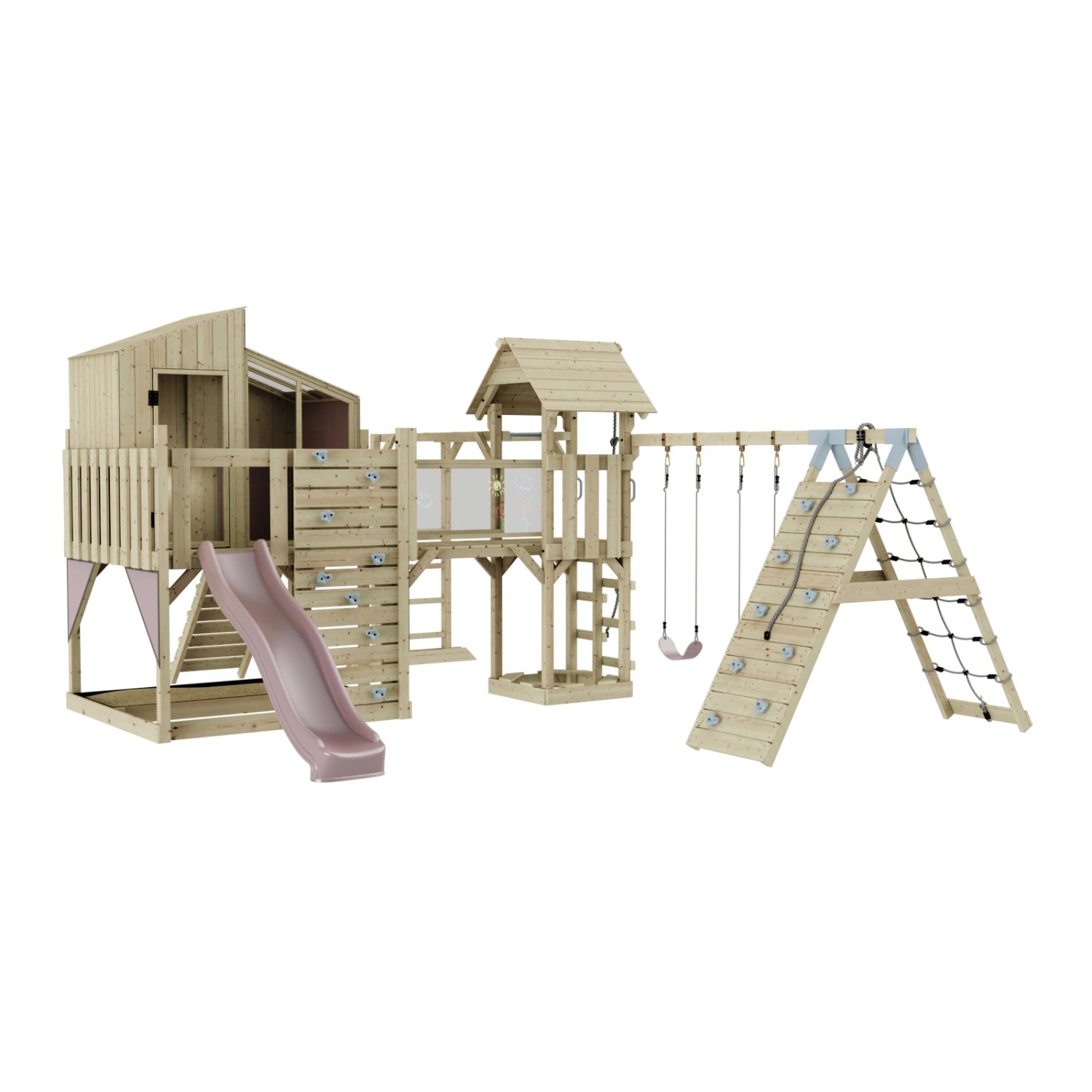 OutdoorToys Spielturm Gustav mit Kinderschaukel Altrosa günstig online kaufen