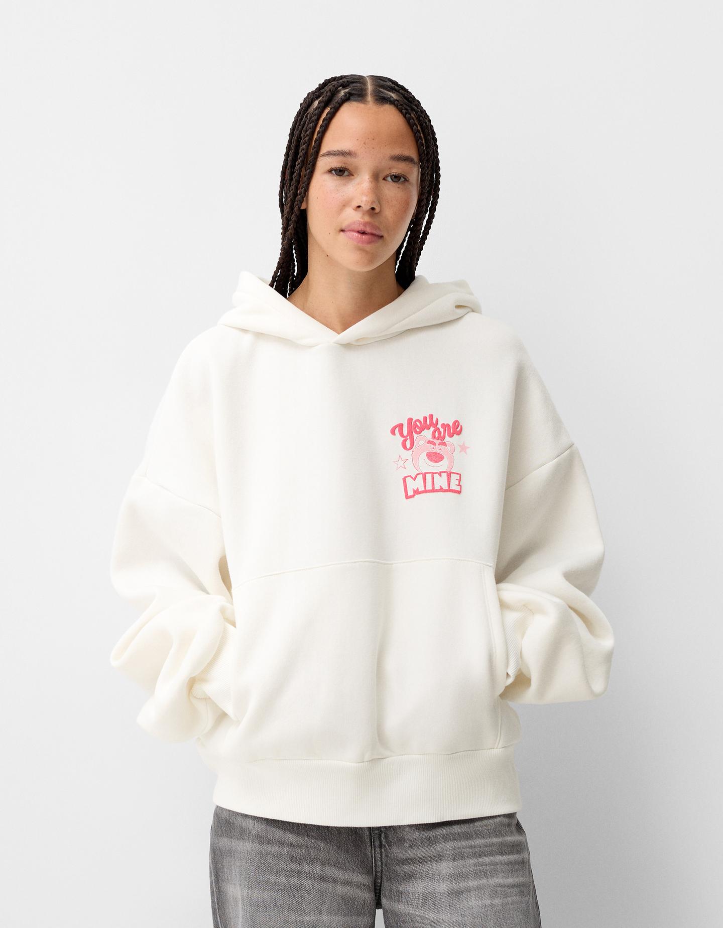 Bershka Hoodie Lotso Toy Story Damen 10-12 Grbrochenes Weiss günstig online kaufen