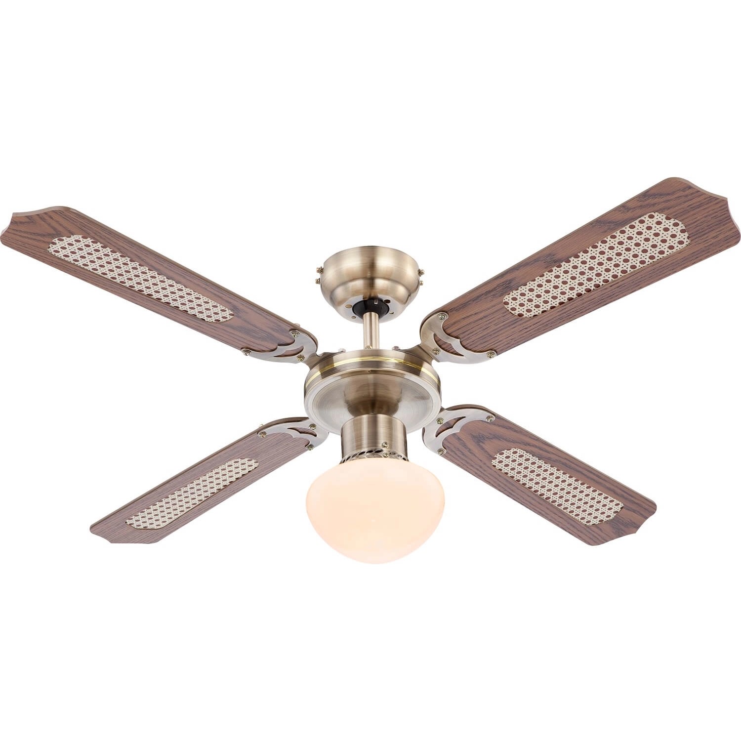 GLOBO Deckenventilator Champion 106,6 cm Eiche mit Beleuchtung und Zugkette günstig online kaufen