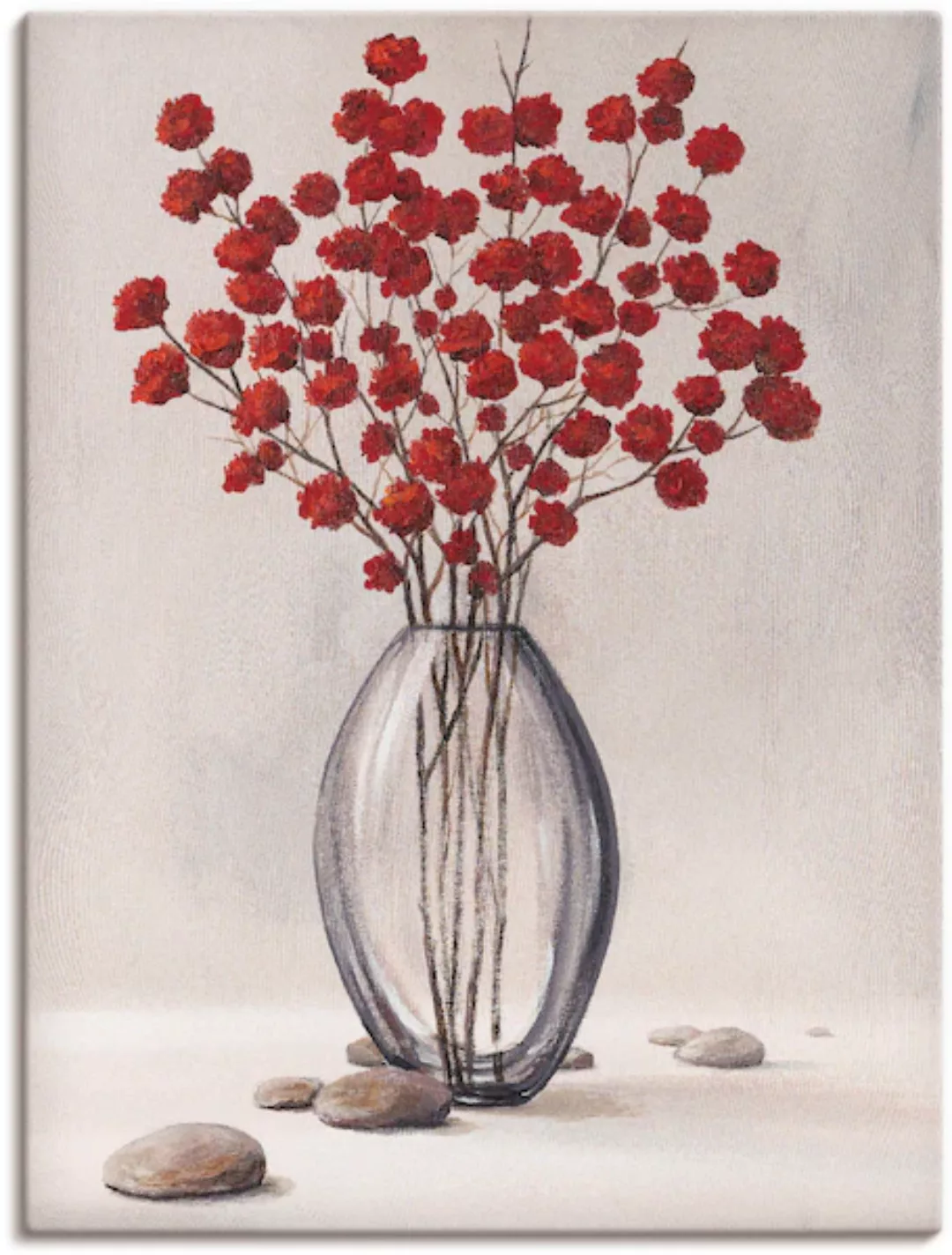 Artland Leinwandbild "Dekorative rote Herbstblumen", Blumenbilder, (1 St.) günstig online kaufen