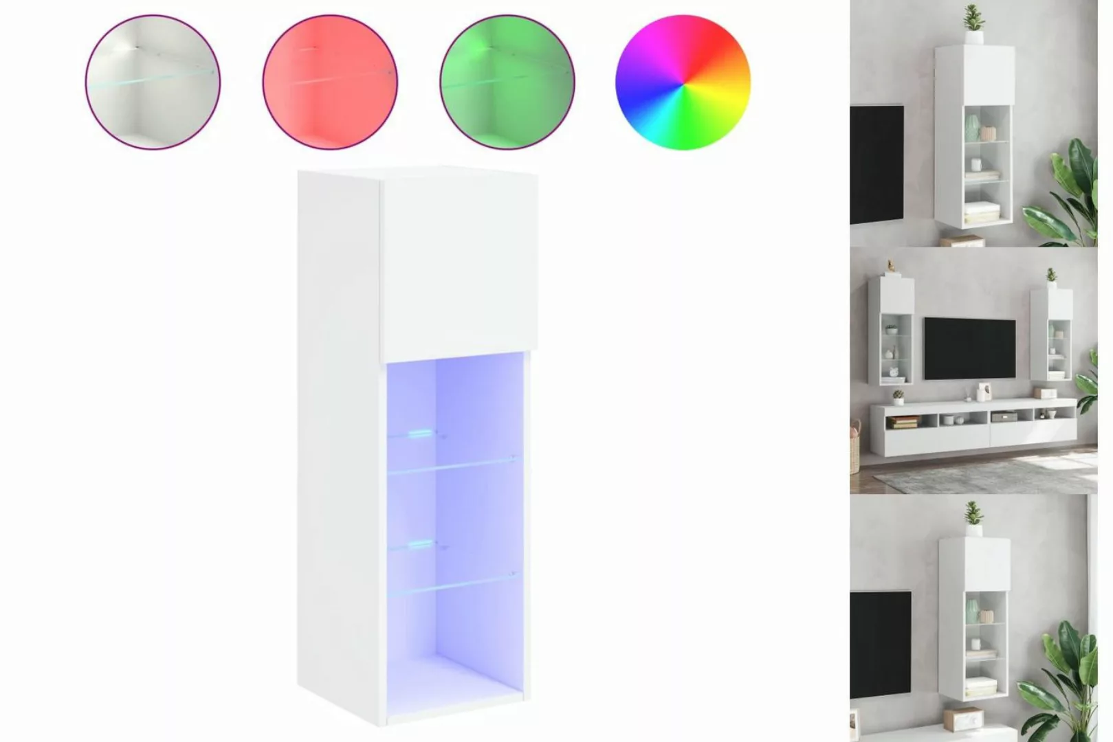 vidaXL Hängeschrank TV Schrank Hängeschrank Wandschrank mit LED Leuchten We günstig online kaufen