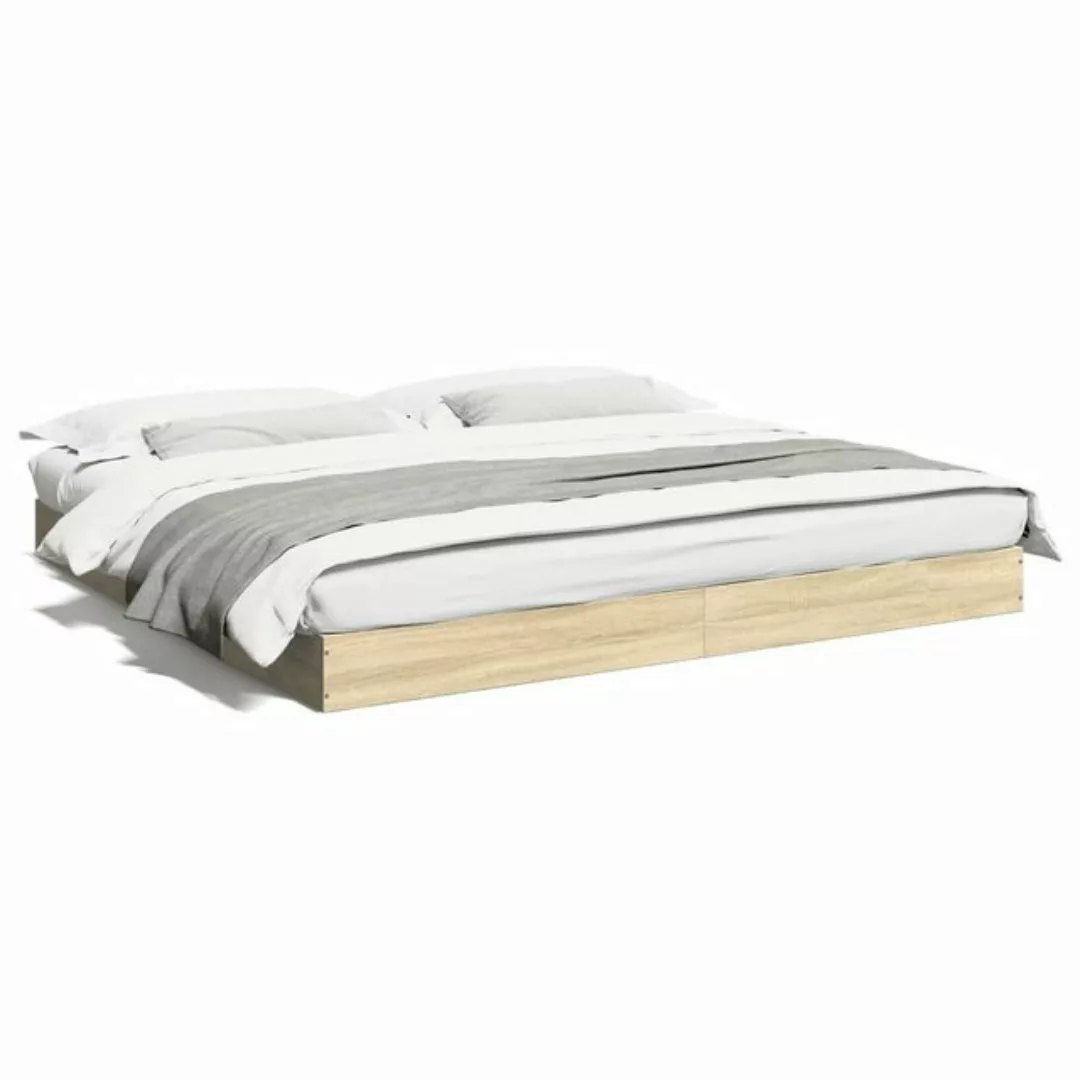 vidaXL Bett Bettgestell Sonoma-Eiche 180x200 cm Holzwerkstoff günstig online kaufen