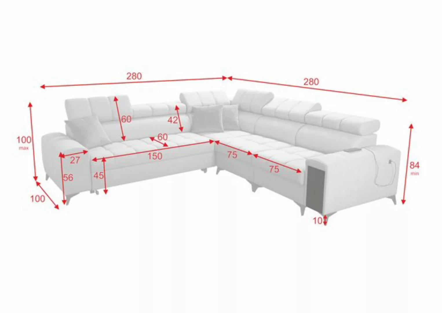 Kaiser Möbel Ecksofa Designer-Ecksofa mit Schlaffunktion,GRECO III Avra Dun günstig online kaufen