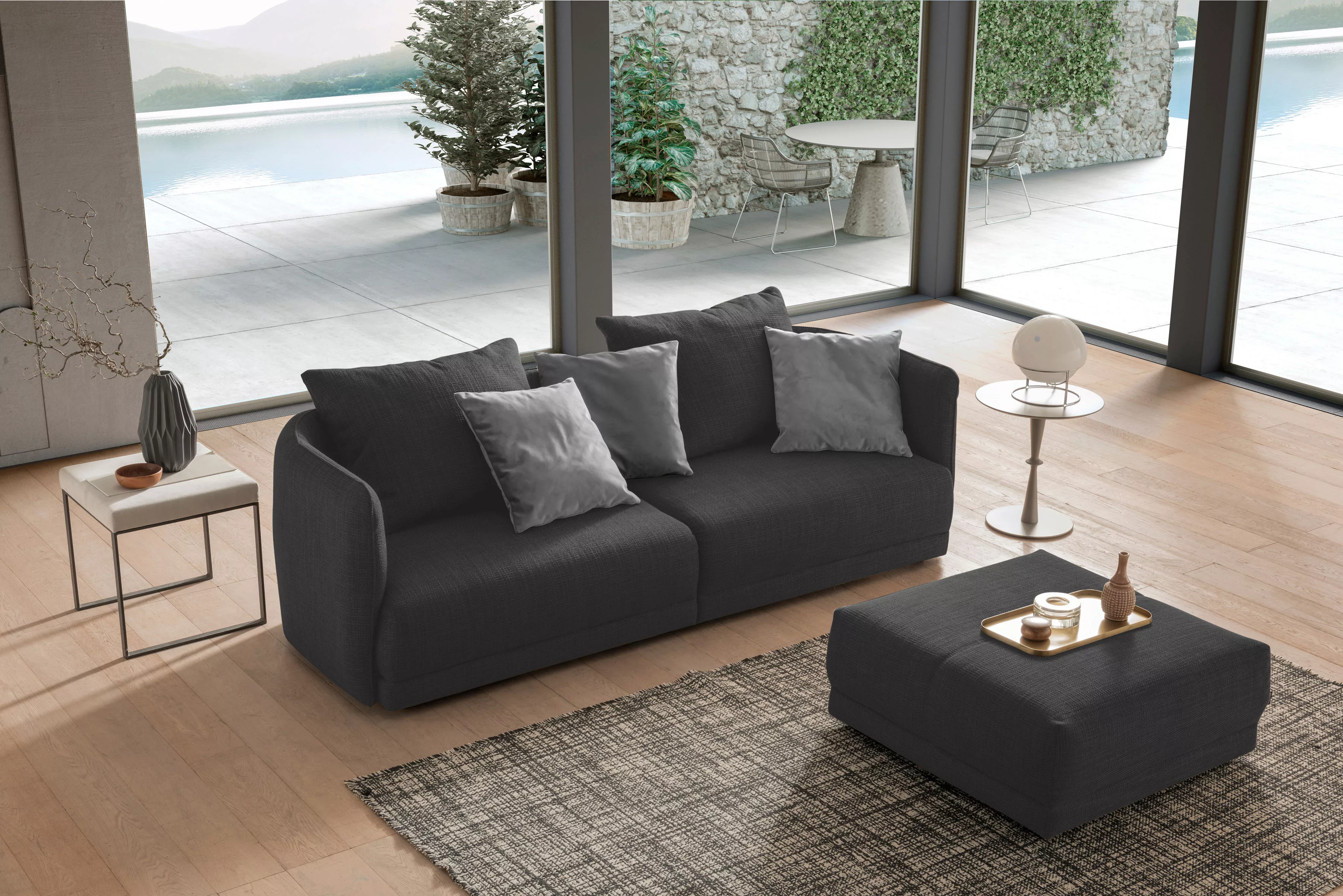 designwerk Big-Sofa "New York, anmutendes Designsofa", mit schmaler Arm- & günstig online kaufen
