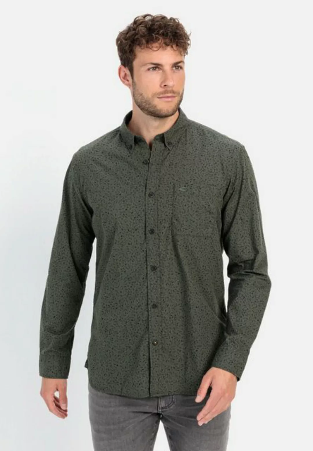 camel active Langarmhemd mit Allover-Print Button-Down günstig online kaufen