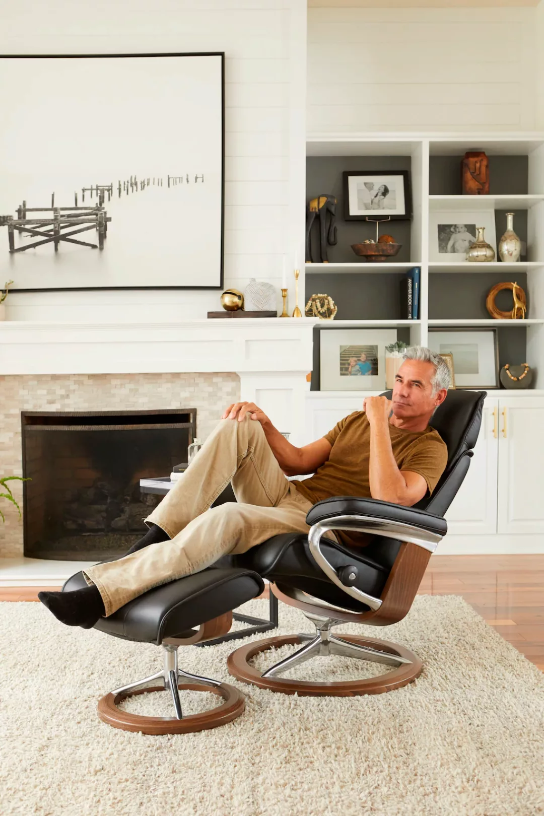 Stressless® Relaxsessel »Admiral«, (Set, Relaxsessel inkl. Hocker), mit Sig günstig online kaufen