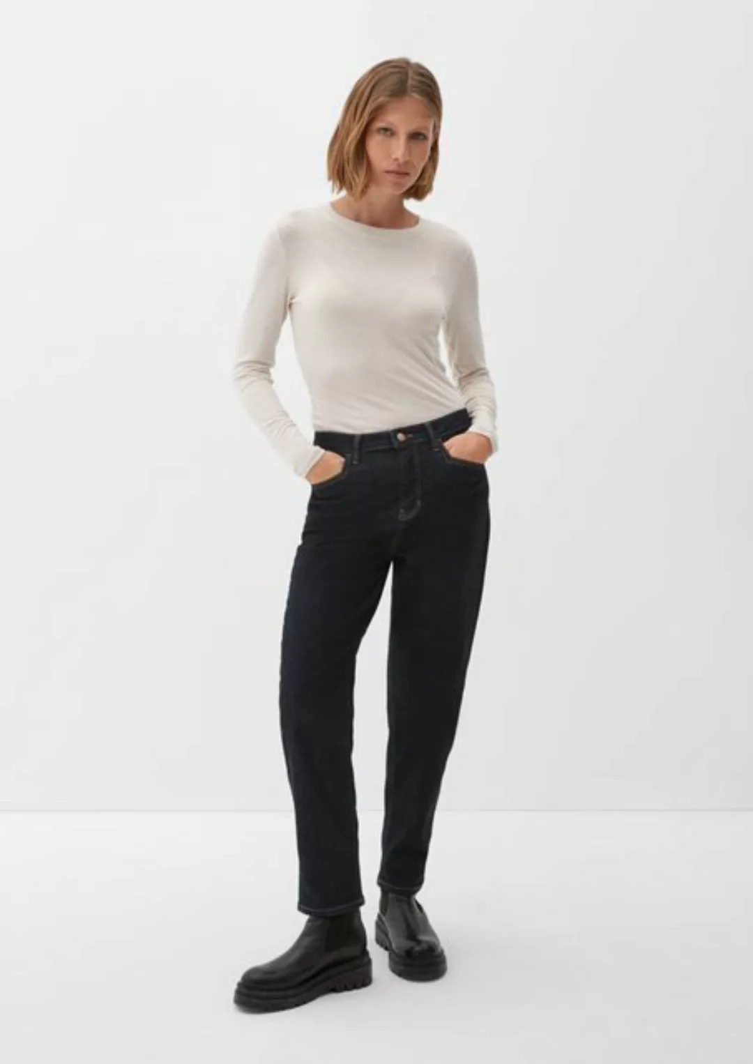 s.Oliver 7/8-Jeans Ankle-Jeans Mom / Relaxed Fit / High Rise / Tapered Leg günstig online kaufen