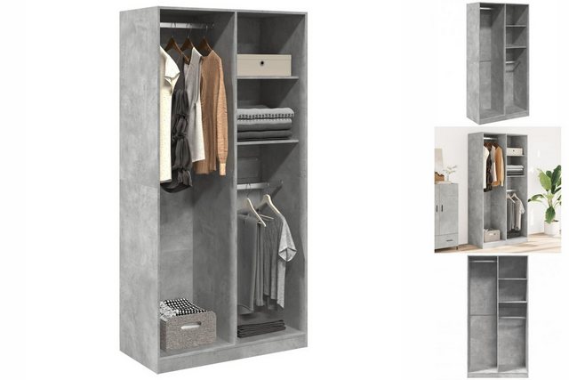 vidaXL Kleiderschrank Kleiderschrank Betongrau 100x50x200 cm Holzwerkstoff günstig online kaufen