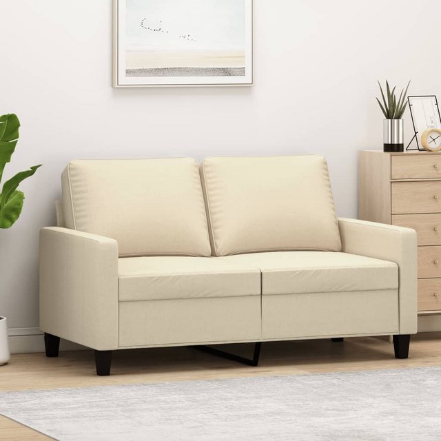 vidaXL Sofa 2-Sitzer-Sofa Creme 120 cm Stoff günstig online kaufen