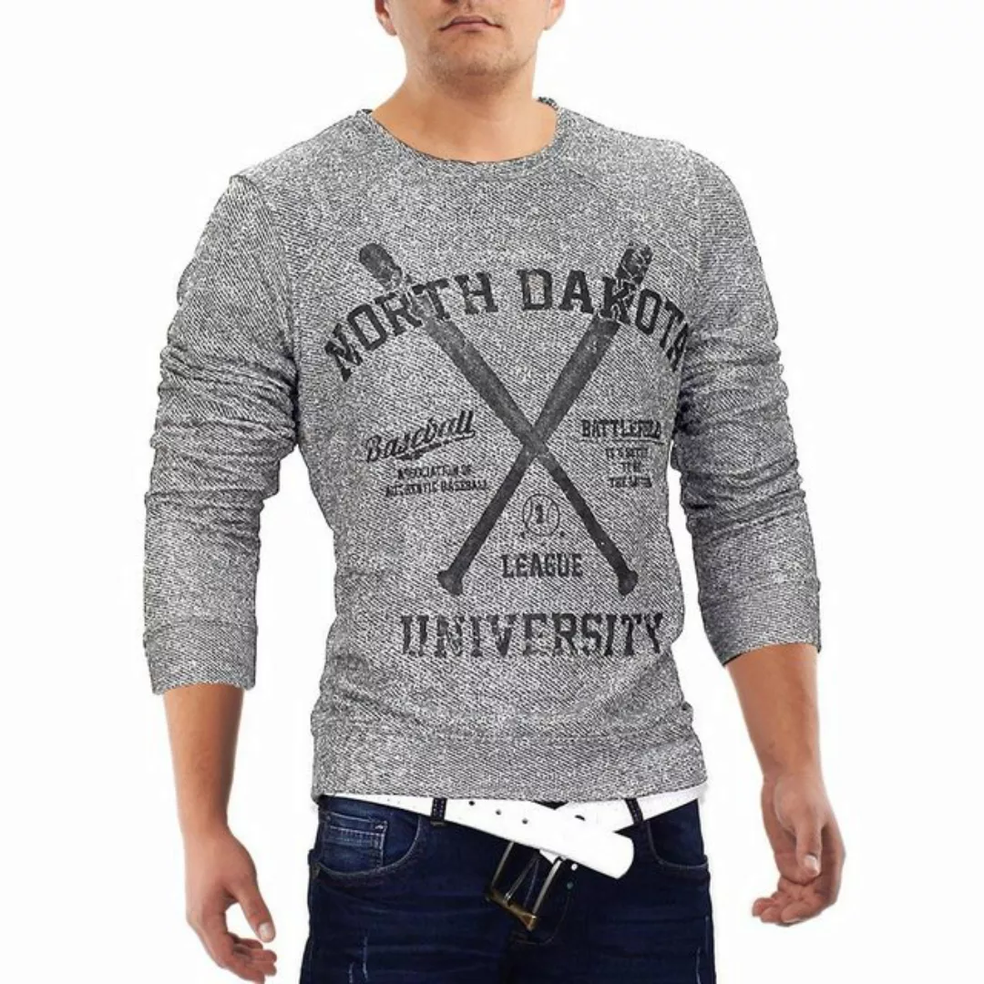 SUBLEVEL Strickpullover Sweatshirt College ID653 (1-tlg) 653 in Hellgrau günstig online kaufen