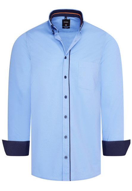 R-NEAL Businesshemd Kontrast Hemd Herren Baumwollhemd Cotton Stretch Body F günstig online kaufen