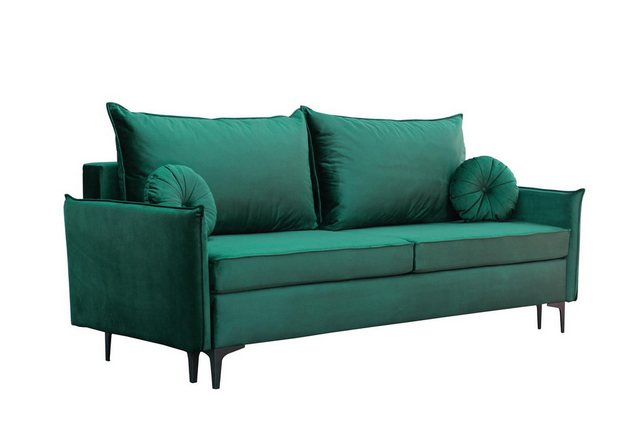 Compleo Schlafsofa Velvet, Sofa 215 cm breit, Modern design, Metallfüße LEO günstig online kaufen