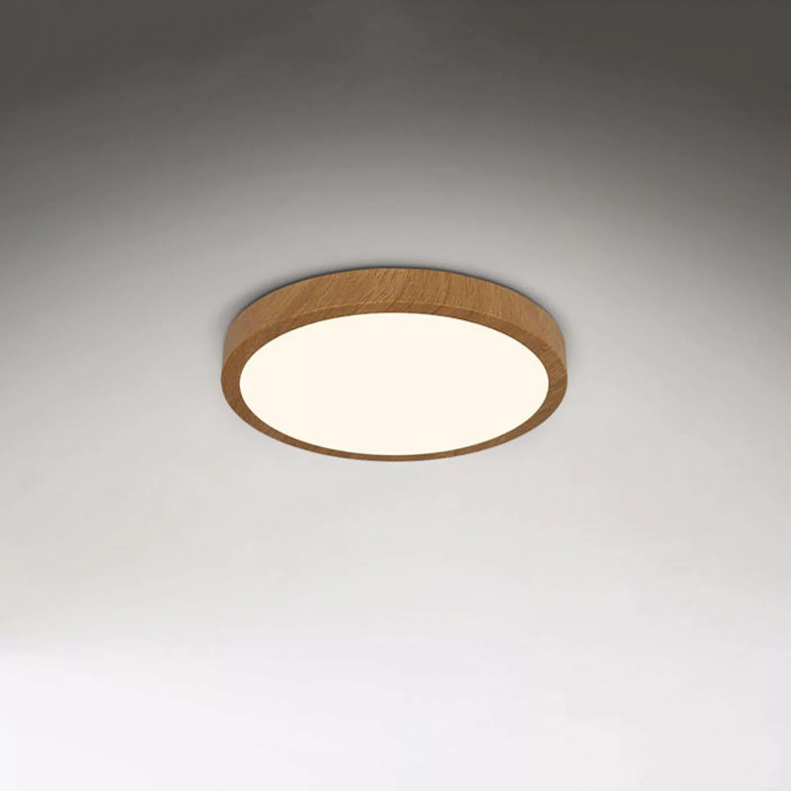 LED-Deckenlampe Runa Wood Holzoptik 3.000 K Ø38cm günstig online kaufen