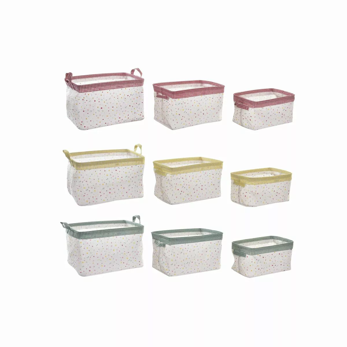 Korb-set Dkd Home Decor Polyester Baumwolle Aluminium (35 X 21 X 20 Cm) (3 günstig online kaufen