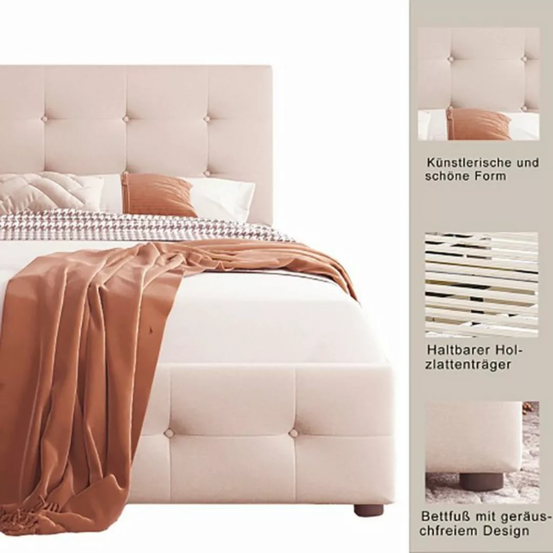 DOTMALL Bett Polsterbett 90 x 200 cm Bett mit Lattenrost zwei Schubladen günstig online kaufen