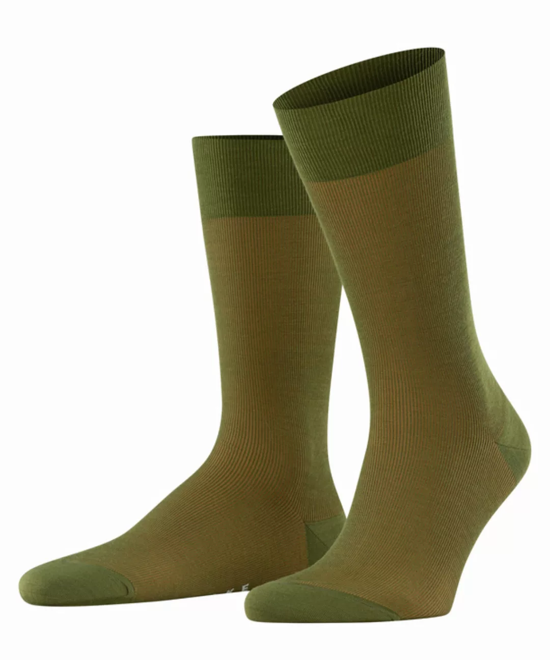 FALKE Fine Shadow Wool Herren Socken, 45-46, Grün, Streifen, Schurwolle, 13 günstig online kaufen