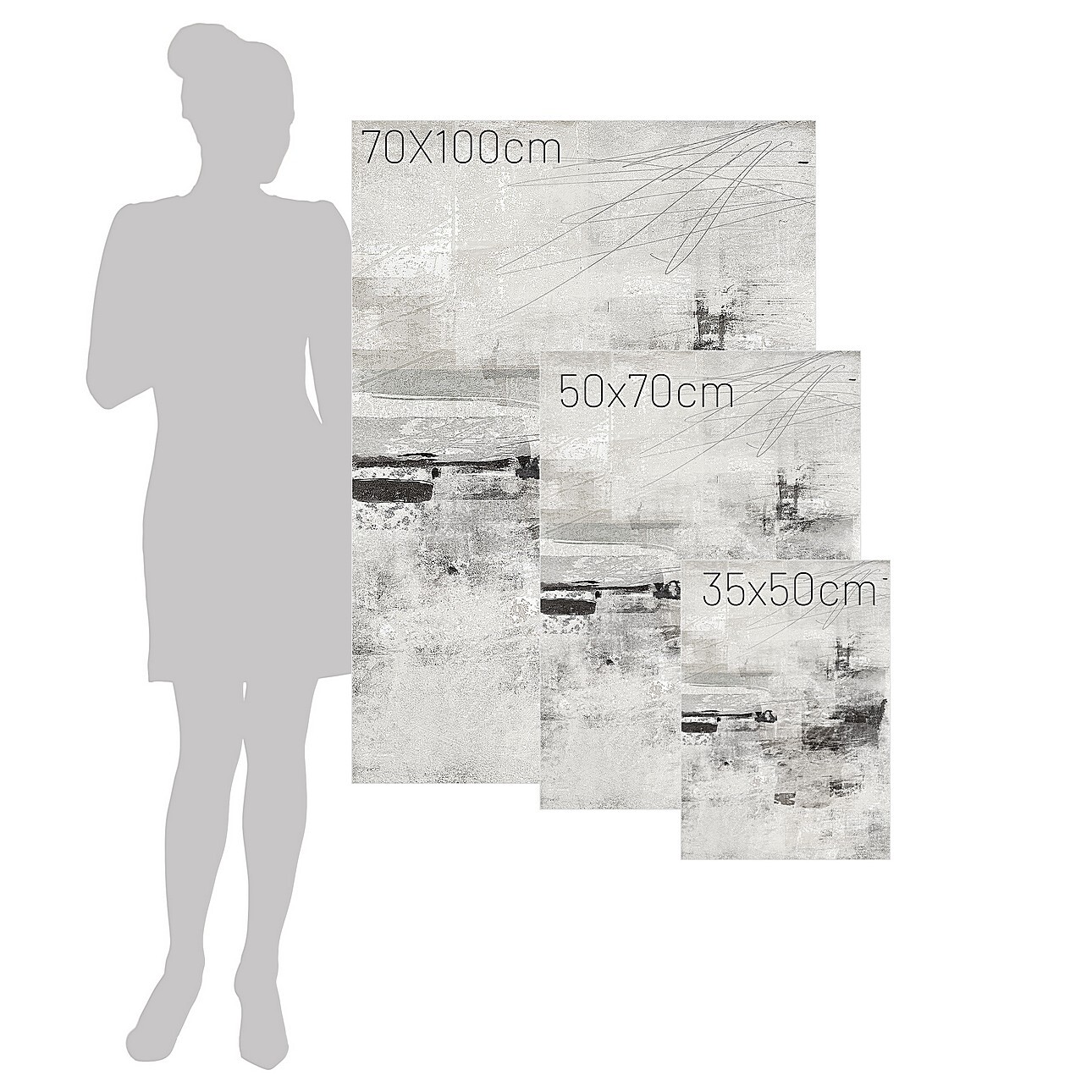 Leinwandbild Grey Abstract, 35 x 50 cm günstig online kaufen