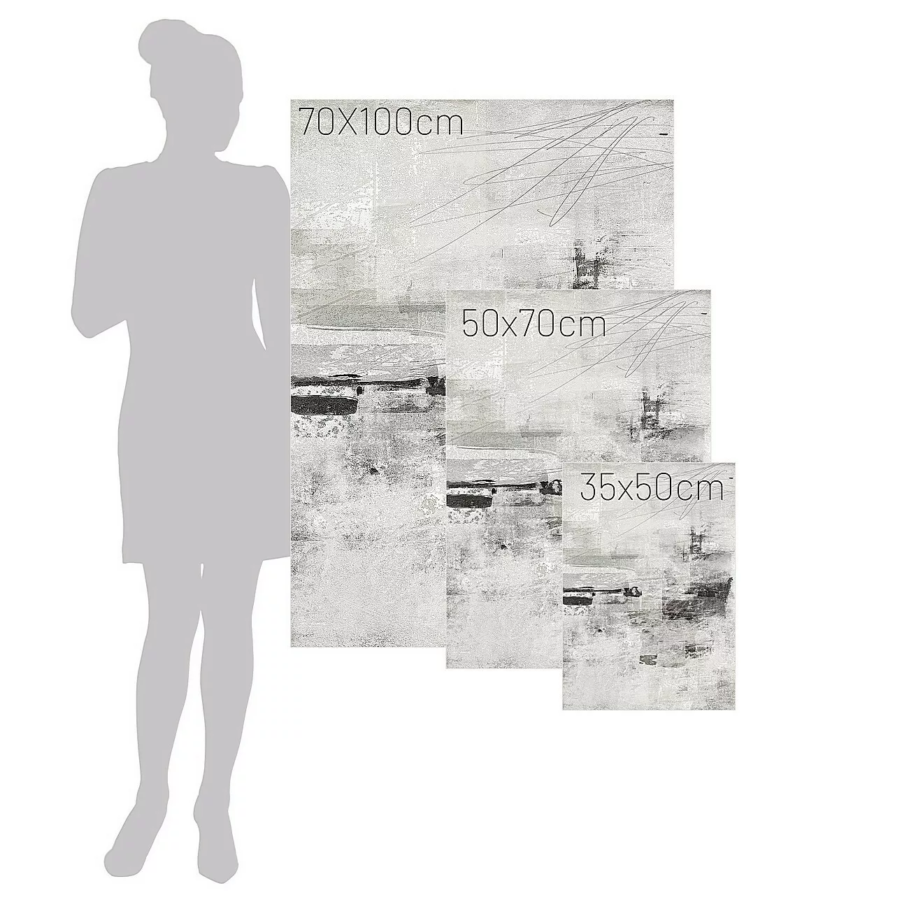 Leinwandbild Grey Abstract, 50 x 70 cm günstig online kaufen
