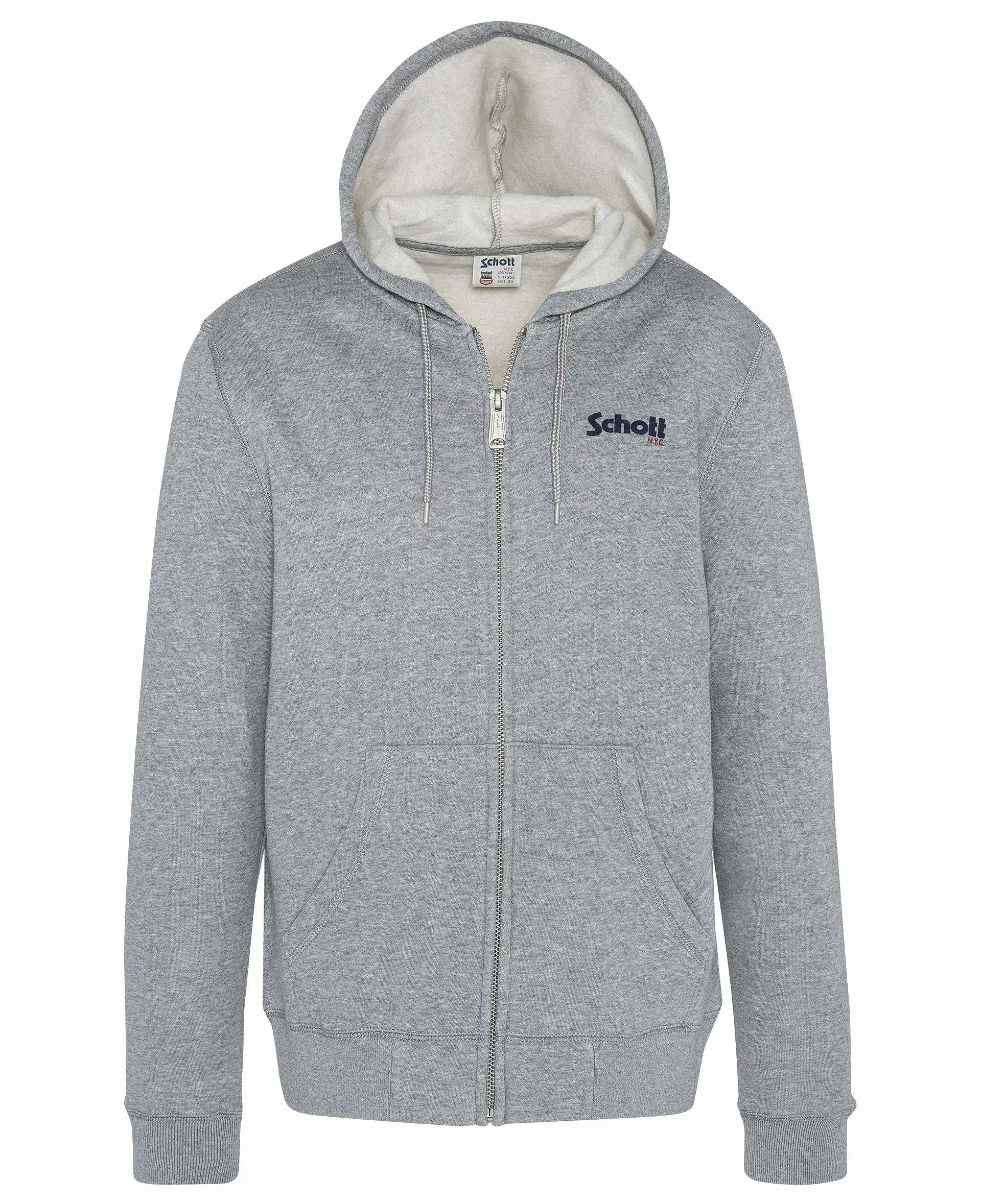 Schott NYC Kapuzensweatjacke Sweatjacke Schott Logo günstig online kaufen
