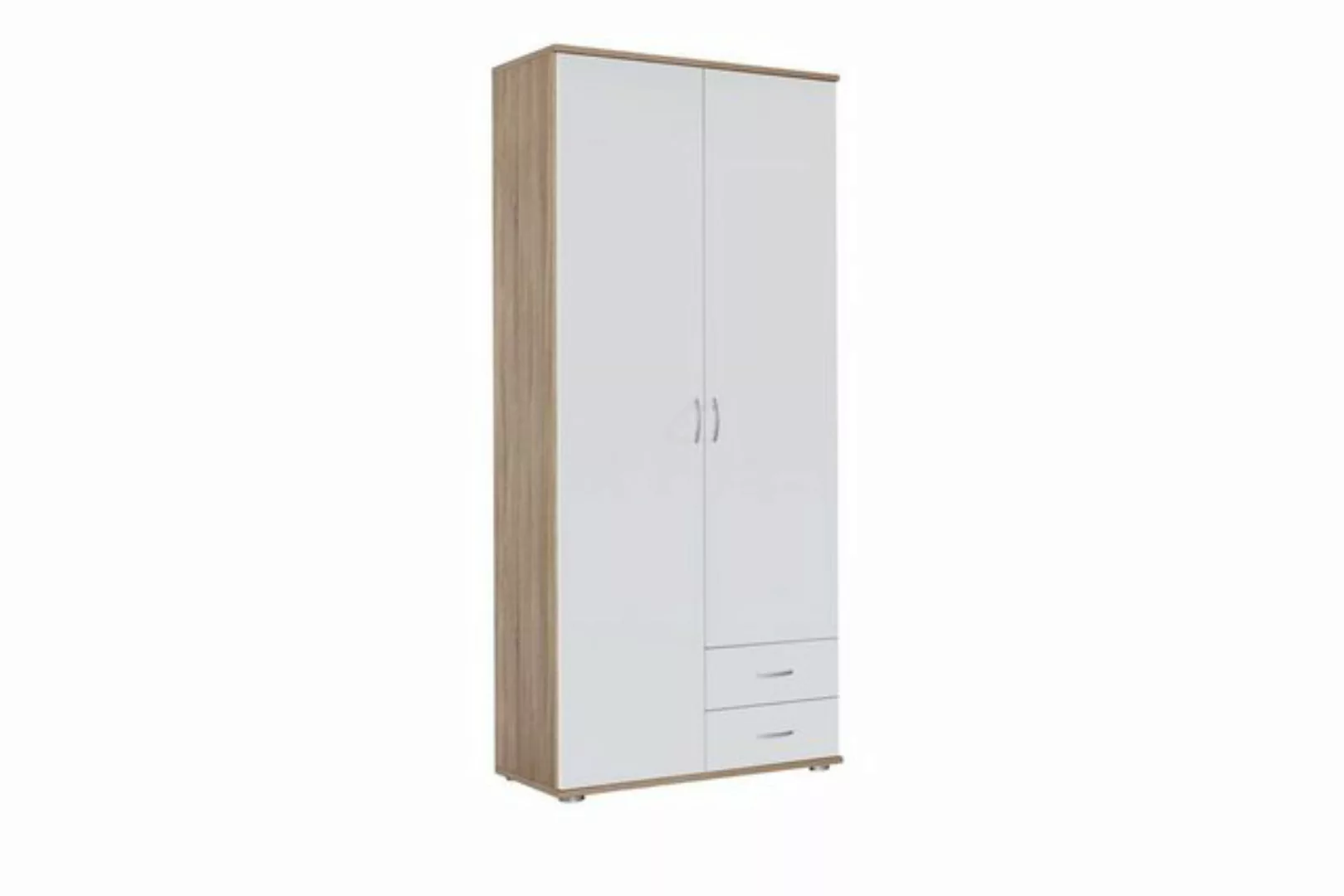 Kindermöbel 24 Kleiderschrank Sara 1 weiß - braun 2 Türen B 85 cm - H 188 c günstig online kaufen