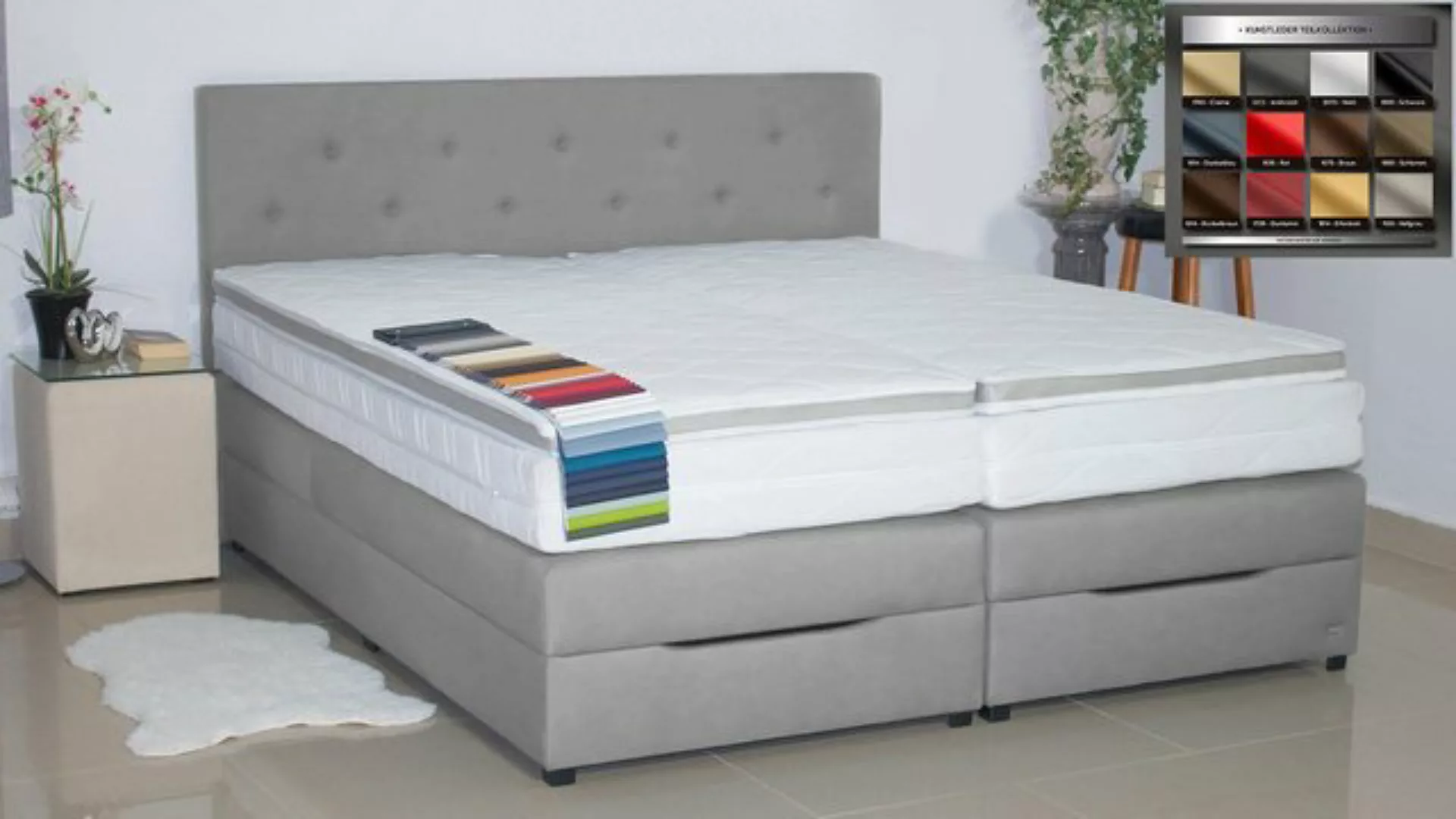 PAARA Boxspringbett Rio mit Bettkasten Kopfteil verstellbar Stauraum, inkl. günstig online kaufen