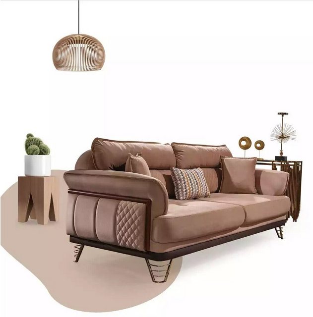 JVmoebel Sofa Beiger Dreisitzer Luxus Sofa Moderne Wohnzimmer, 1 Teile, Mad günstig online kaufen