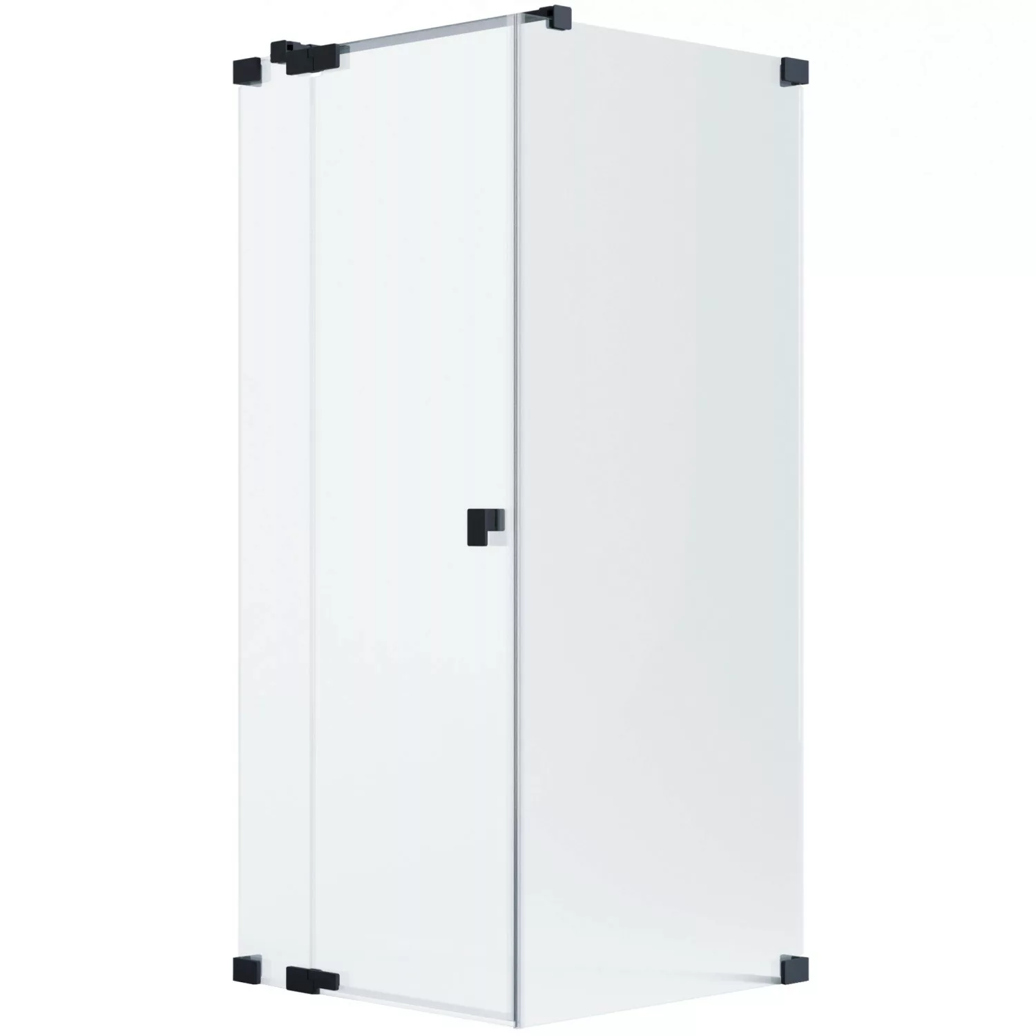 Schöner Wohnen Eckdusche Drehtür m. Festteil u. Wand Schwarz 90 x 80 x 200 günstig online kaufen