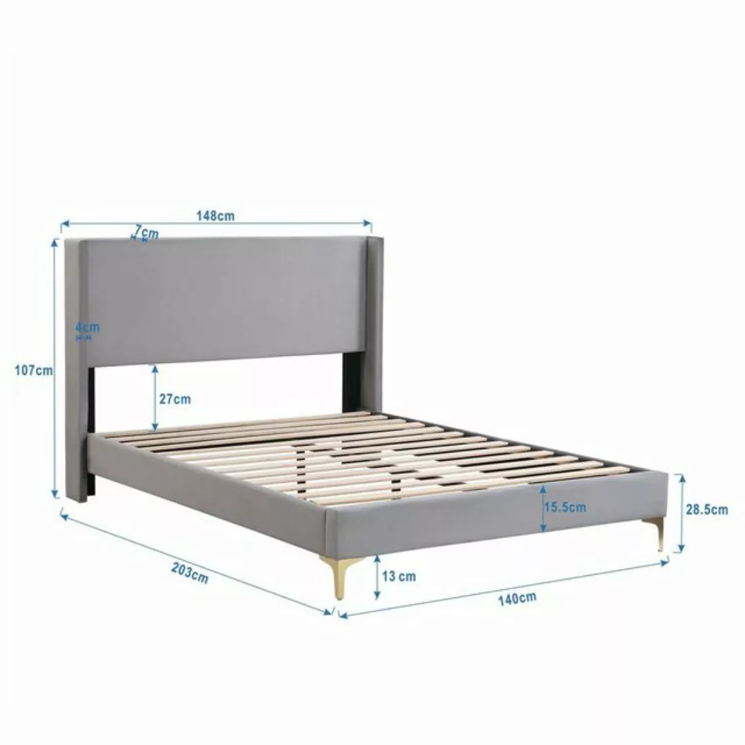 WISHDOR Polsterbett Polsterbank Doppelbett Bett mit Lattenrost ohne Matratz günstig online kaufen