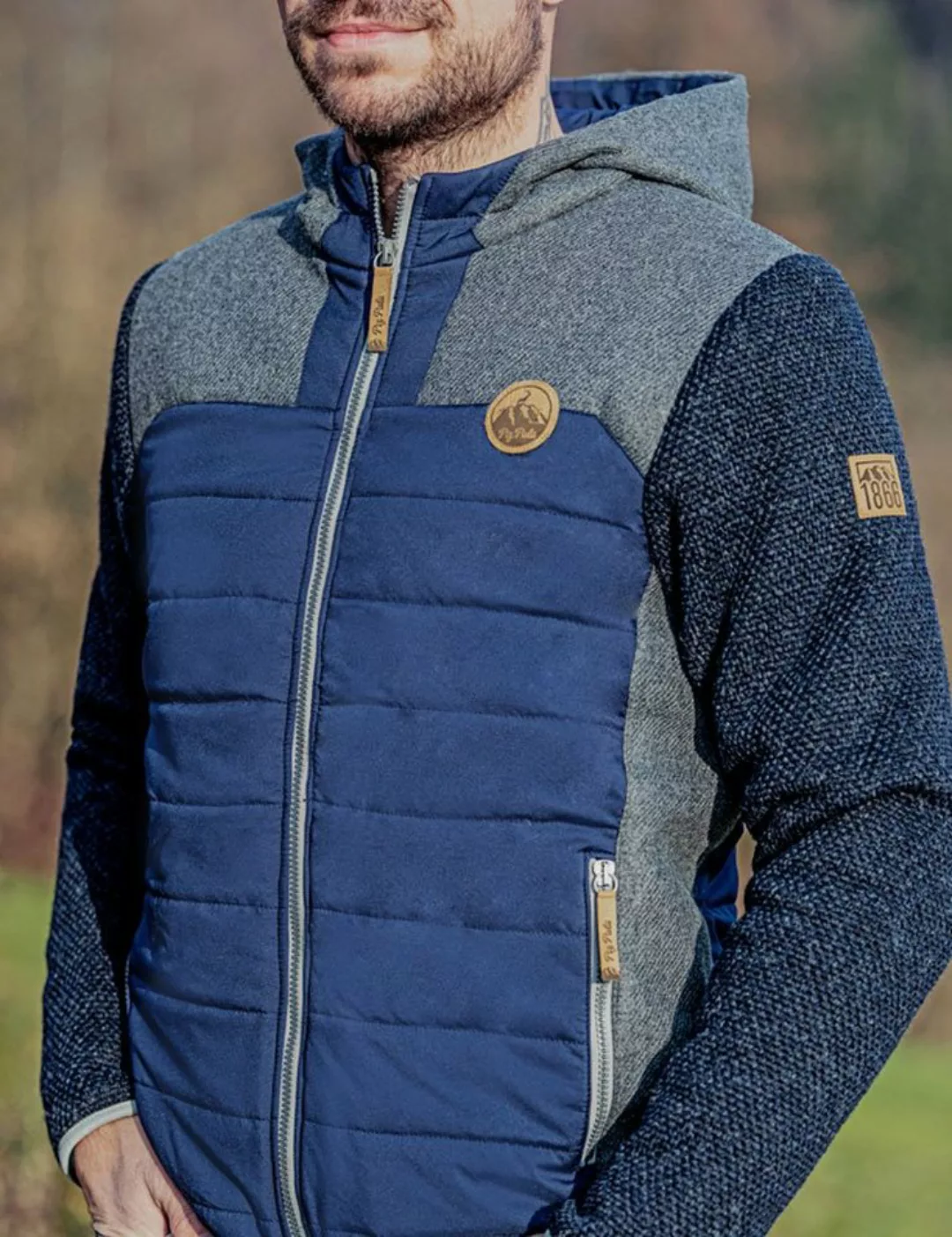 Piz Palü Winterjacke Wattierte Herren Jacke "Teisnach", 020002 - Blau / Gra günstig online kaufen