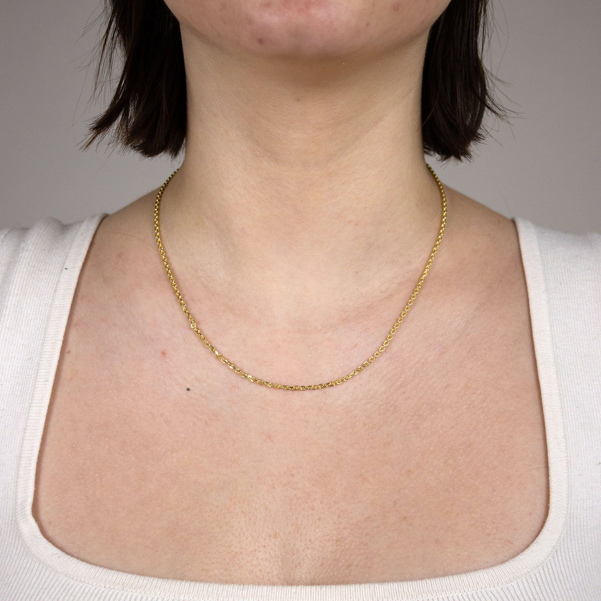 HOPLO Goldkette Ankerkette diamantiert Länge 42cm günstig online kaufen