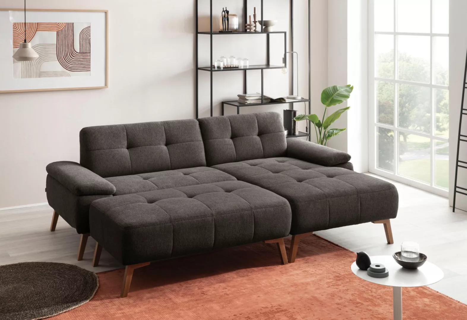 exxpo - sofa fashion Ecksofa Sassari, bequem und komfortabel, moderner Webs günstig online kaufen