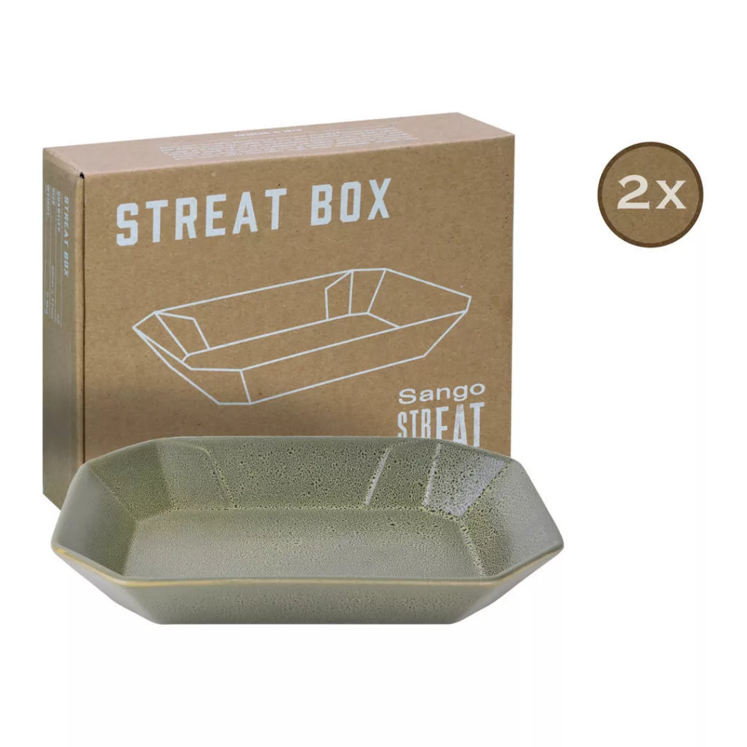CreaTable Servierset Streat Box grün Steinzeug B/T: ca. 17x22 cm günstig online kaufen