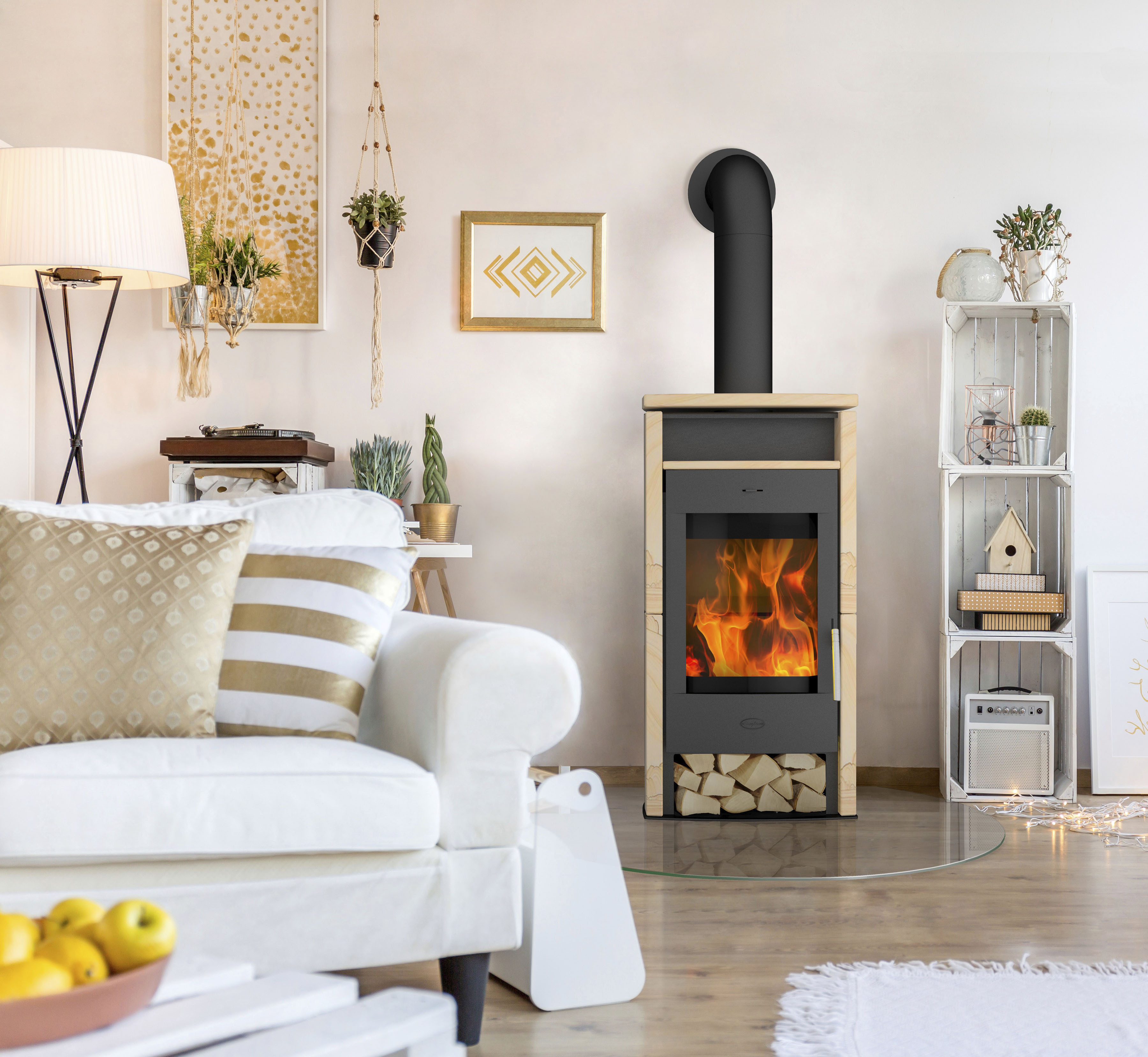 Fireplace Kaminofen »Santiago Sandstein«, Tee- und Holzfach günstig online kaufen