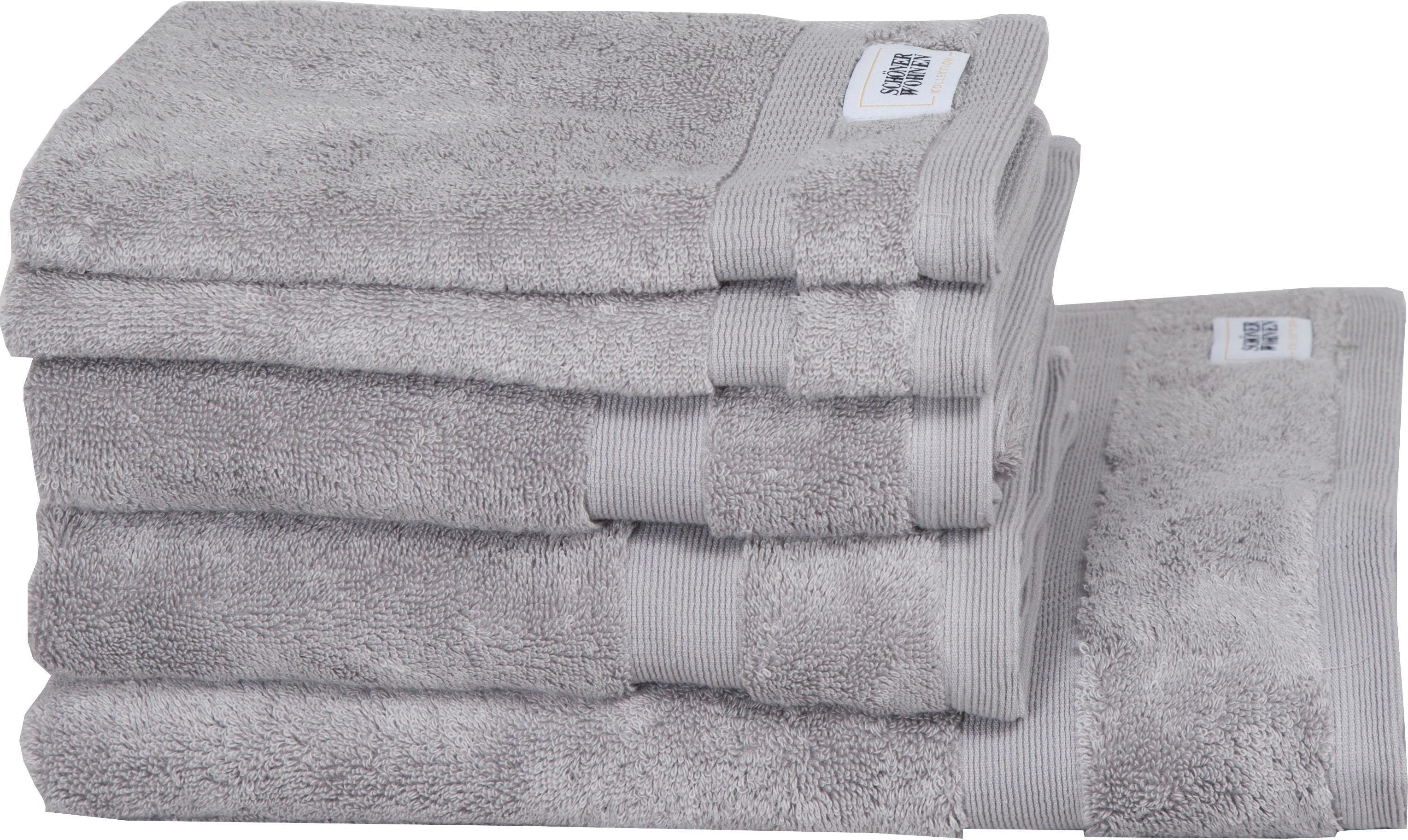 SCHÖNER WOHNEN-Kollektion Handtuch Set »Cuddly«, (Set, 5 St., 2 Gästetücher günstig online kaufen