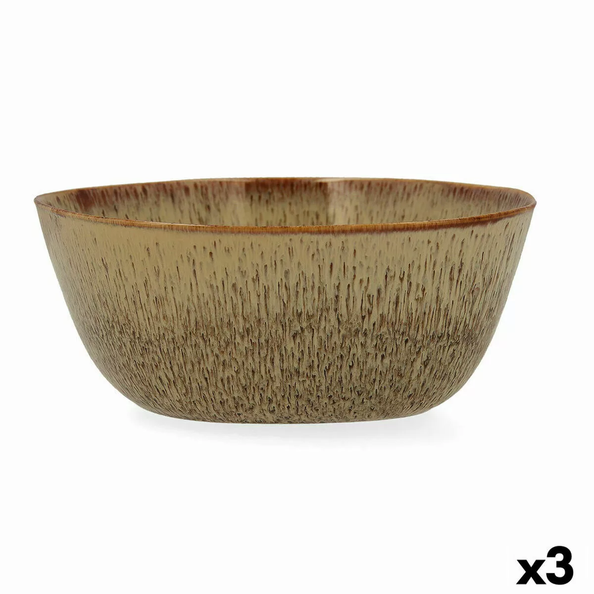 Salatschüssel Bidasoa Ikonic 20 X 19,5 X 8,5 Cm Aus Keramik Braun 3 Stücke günstig online kaufen