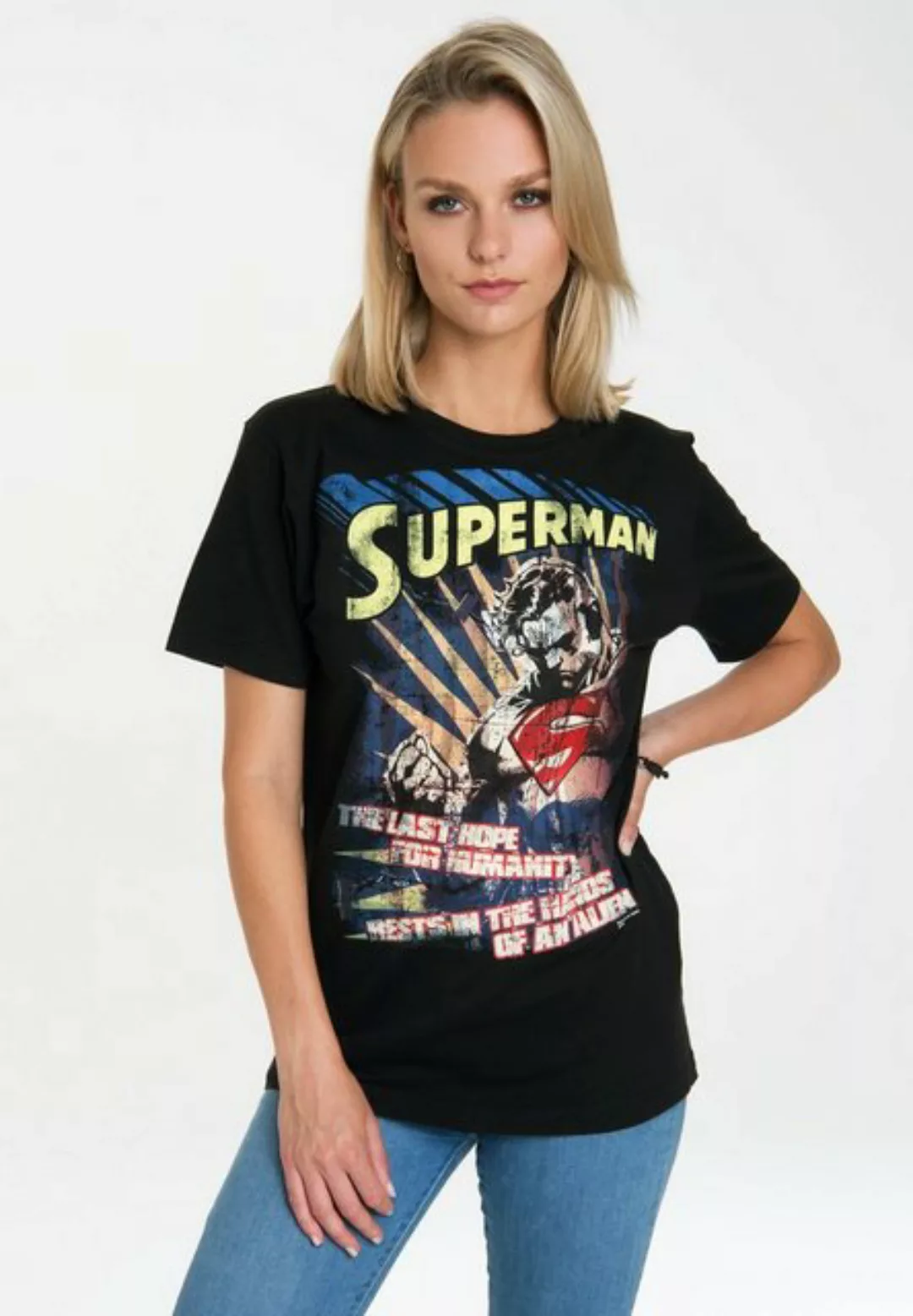 LOGOSHIRT T-Shirt Superman - The Last Hope mit lizenziertem Originaldesign günstig online kaufen