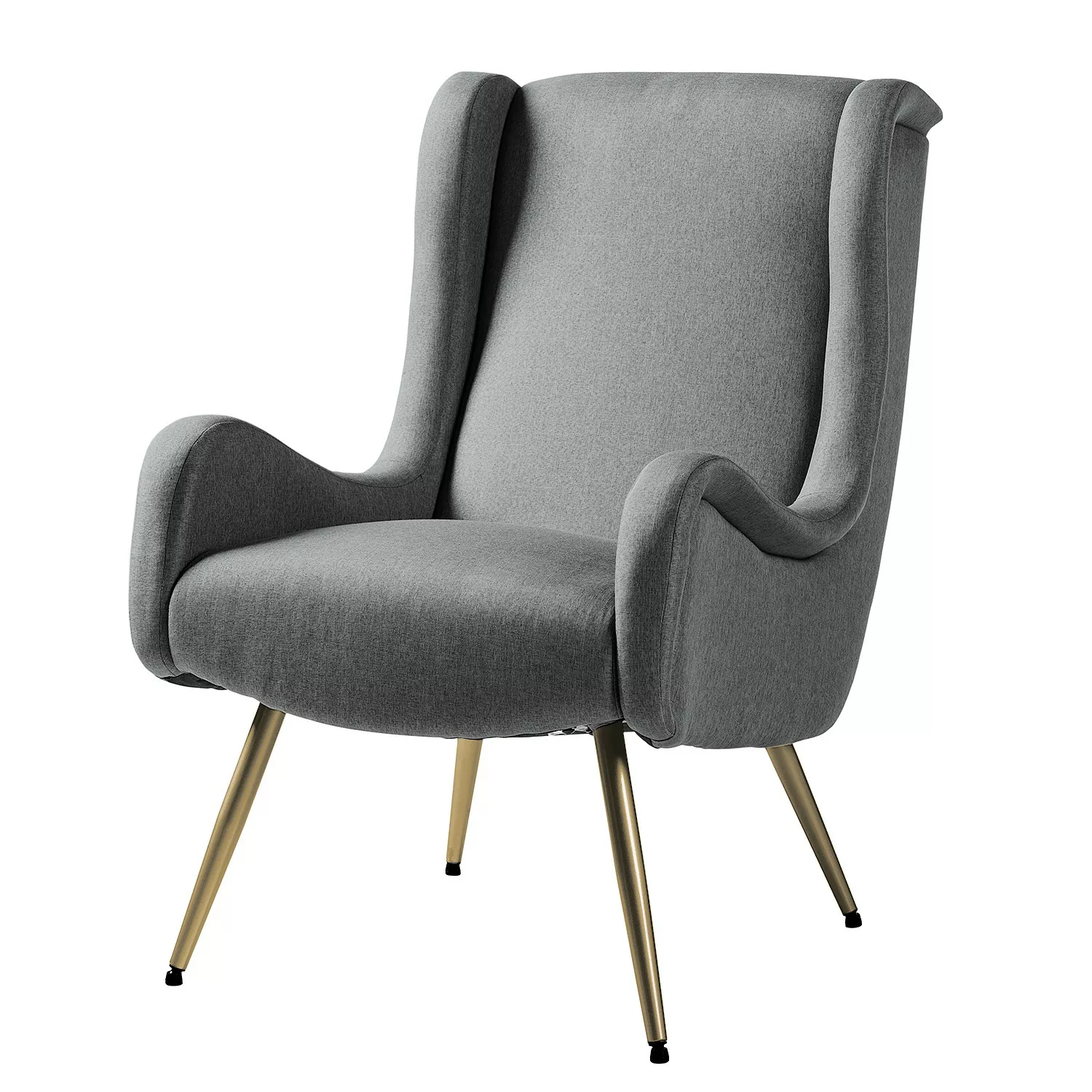 home24 Mørteens Sessel Emly Grau Webstoff 86x68x97 cm (BxHxT) günstig online kaufen