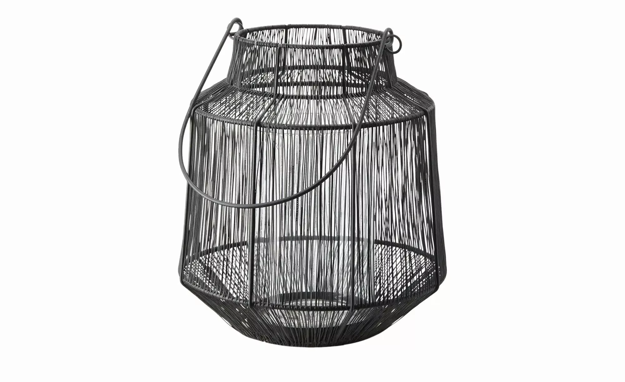 HOME STORY Windlicht   ¦ schwarz ¦ Eisen,Glas ¦ Maße (cm): H: 31  Ø: 30 Acc günstig online kaufen