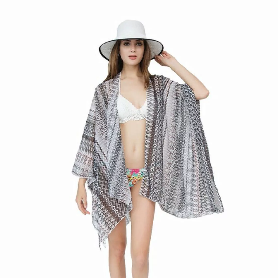 AUKUU Strandkleid Geometrisches Muster Strandumhang Sonnenschutz Cardigan 1 günstig online kaufen