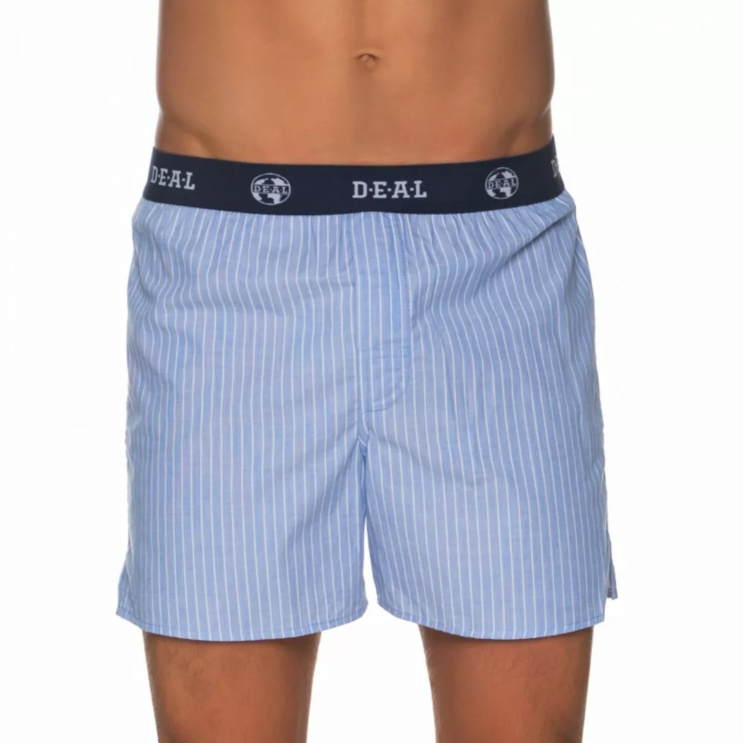 D.E.A.L International Boxershorts Blau gestreift mit Logobund günstig online kaufen