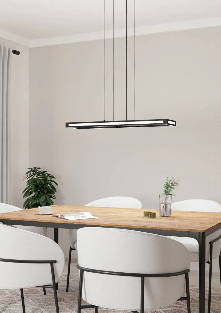 Eglo LED-Hängeleuchte Salvilanas-Z 21 W 110 cm Schwarz Weiß günstig online kaufen