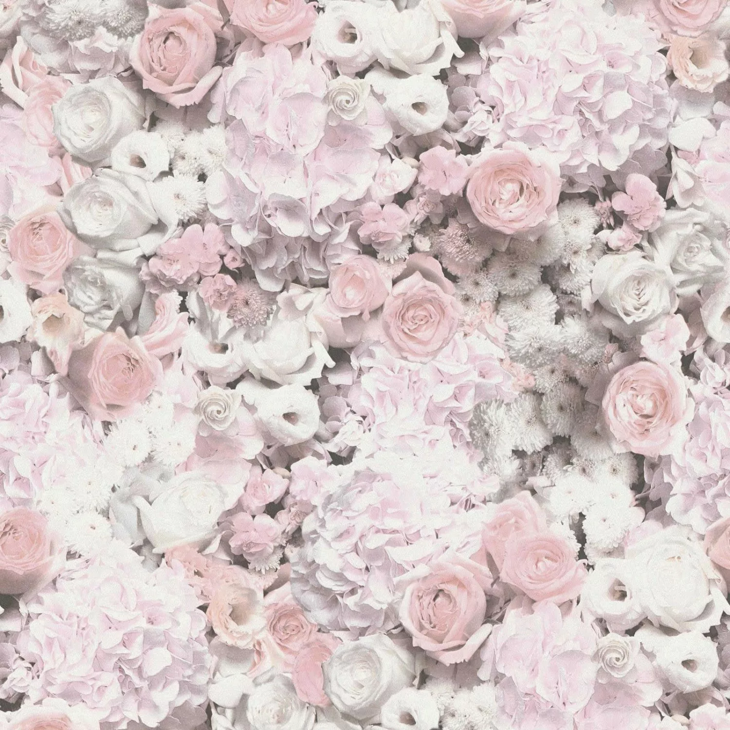 Vliestapete Trendwall 2 Blumen Floral Grau Beige Creme FSC® günstig online kaufen