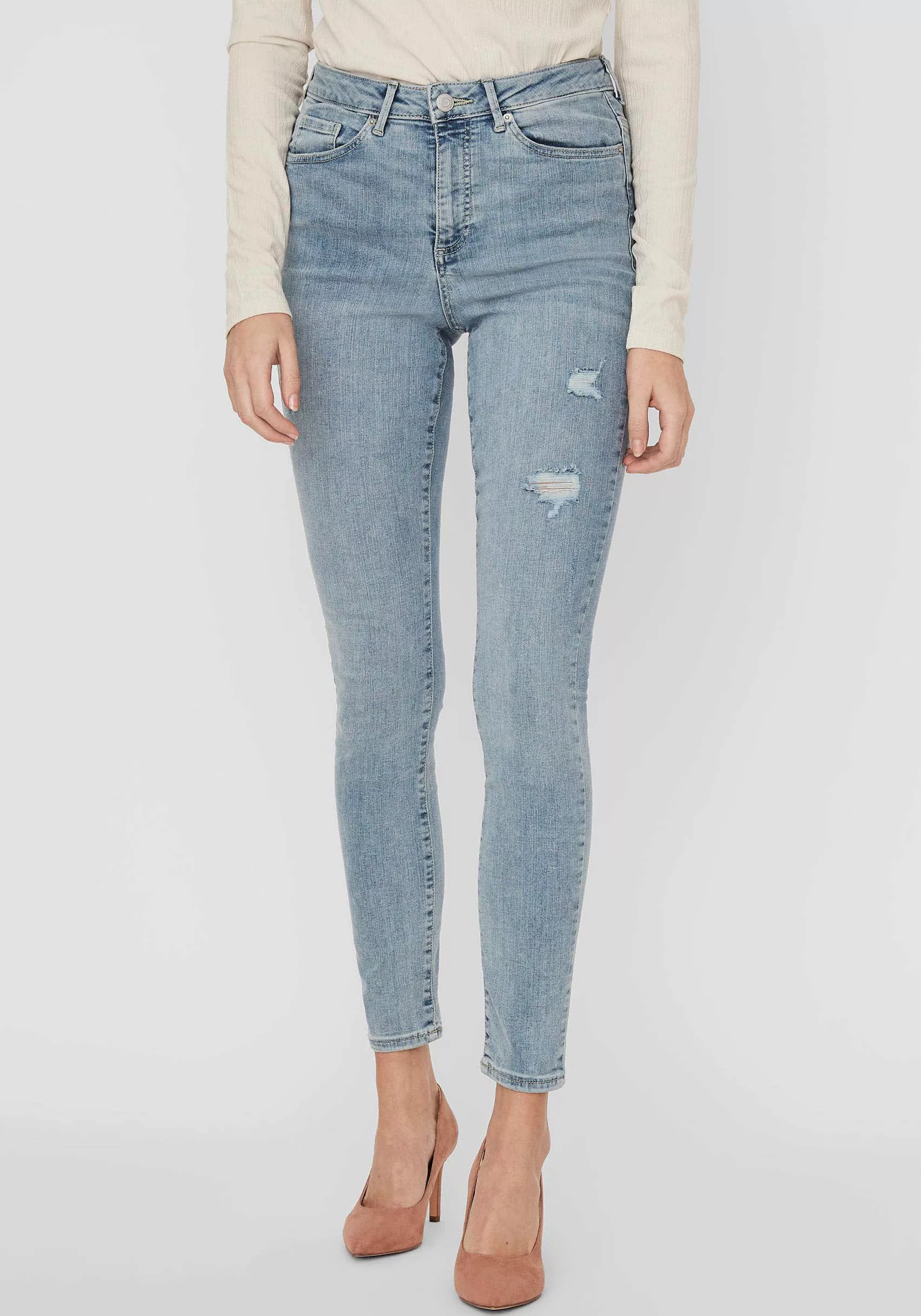 Vero Moda Skinny-fit-Jeans "VMSOPHIA HR SKINNY DESTR J AM314 NOOS", mit Des günstig online kaufen